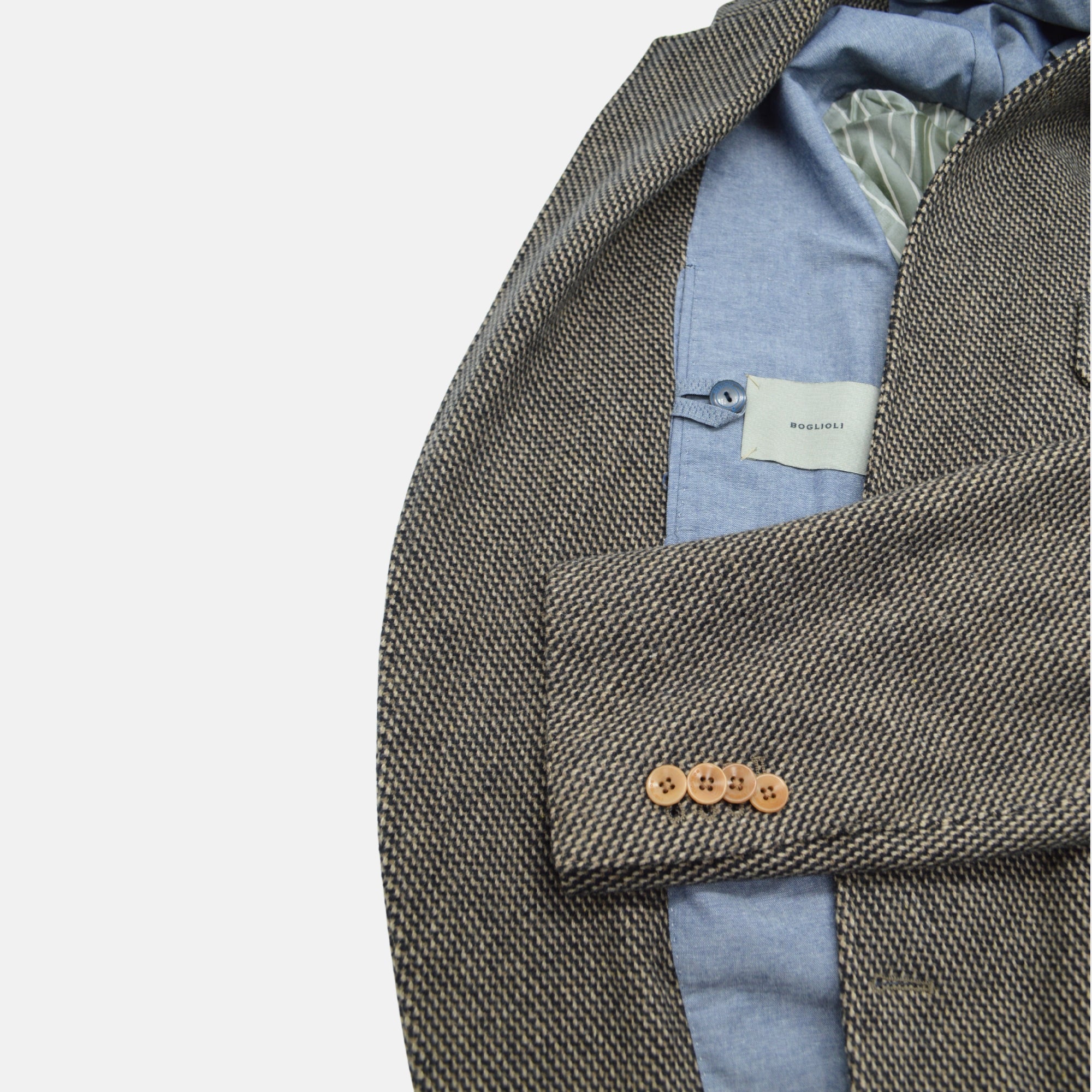 Beige/Black Geometric Blazer made of Cotton/Wool (EU 48)