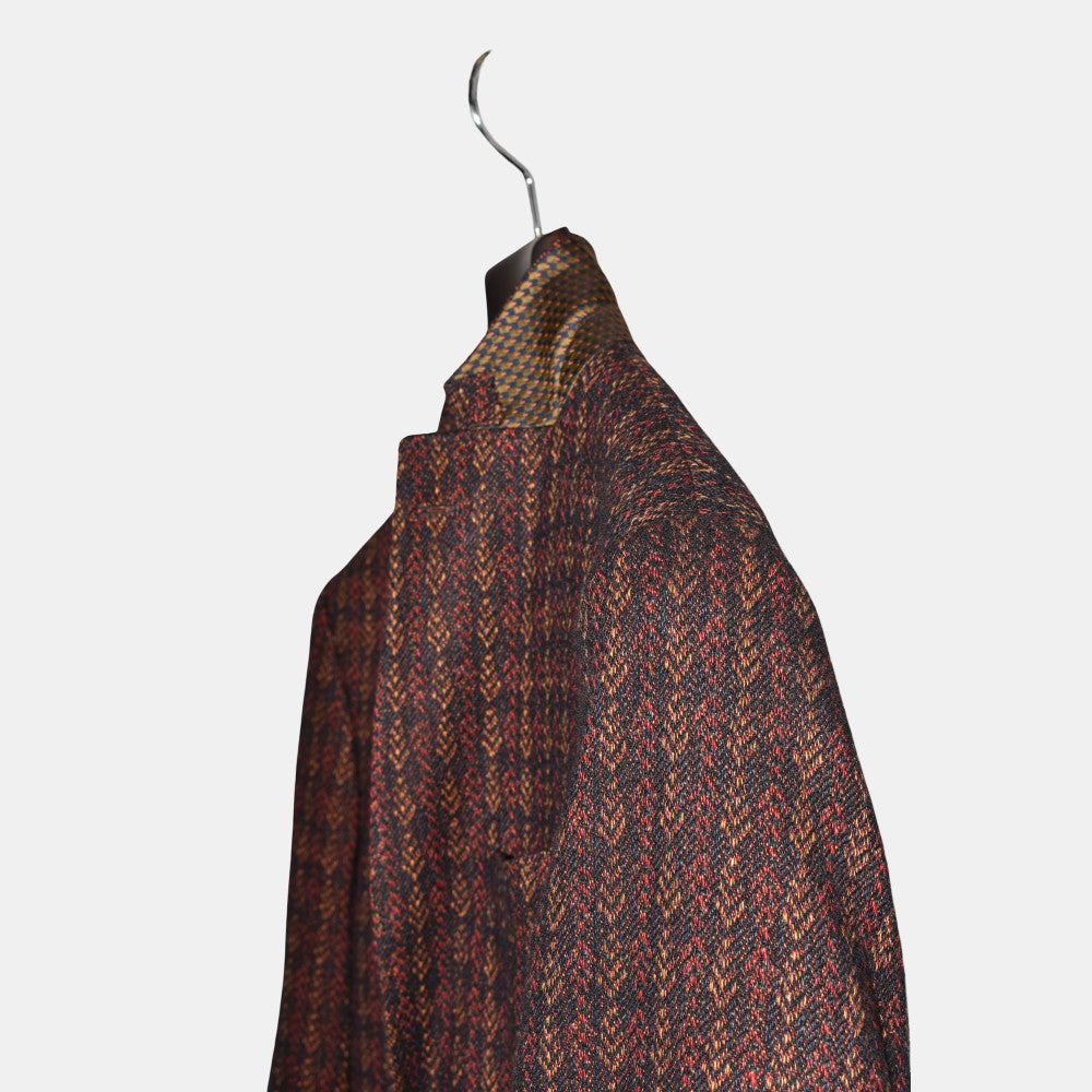 Multicoloured Checkered Blazer made of Linen/Cashmere (EU 50)