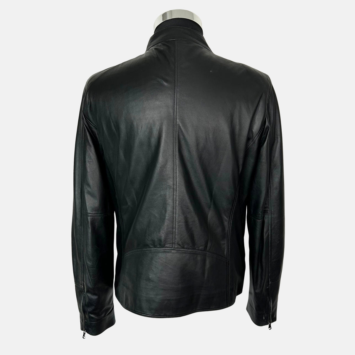 Black Biker Jacket made of Leather (EU 48)