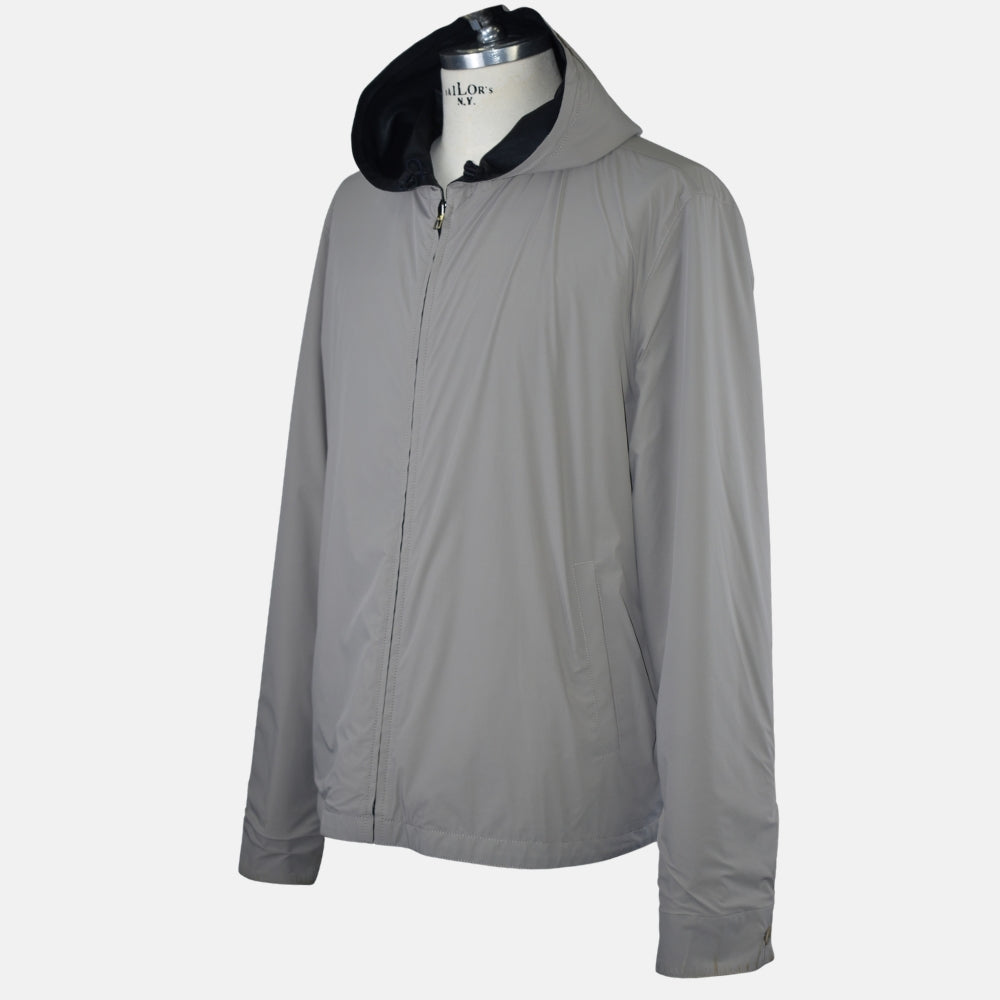 Hooded Leather Jacket Reversible