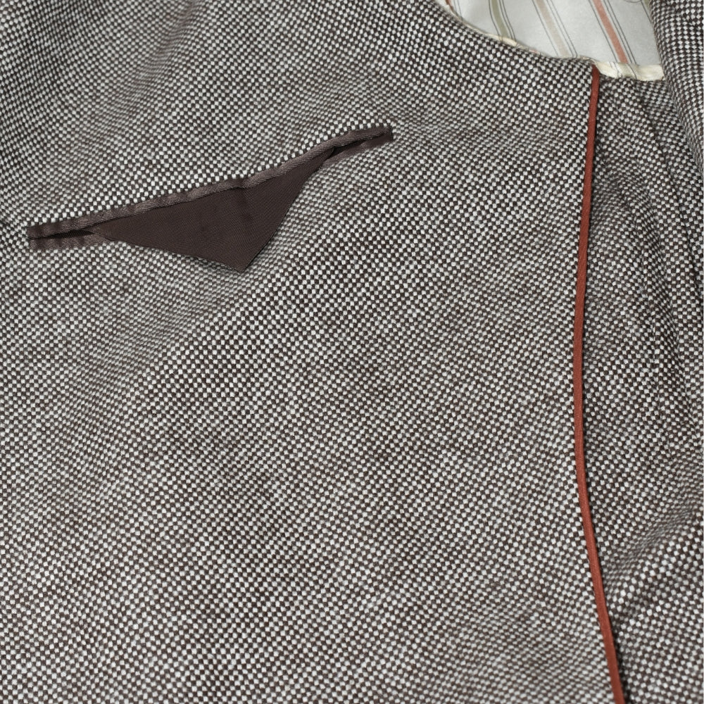 Brown Offwhite Patterned Blazer