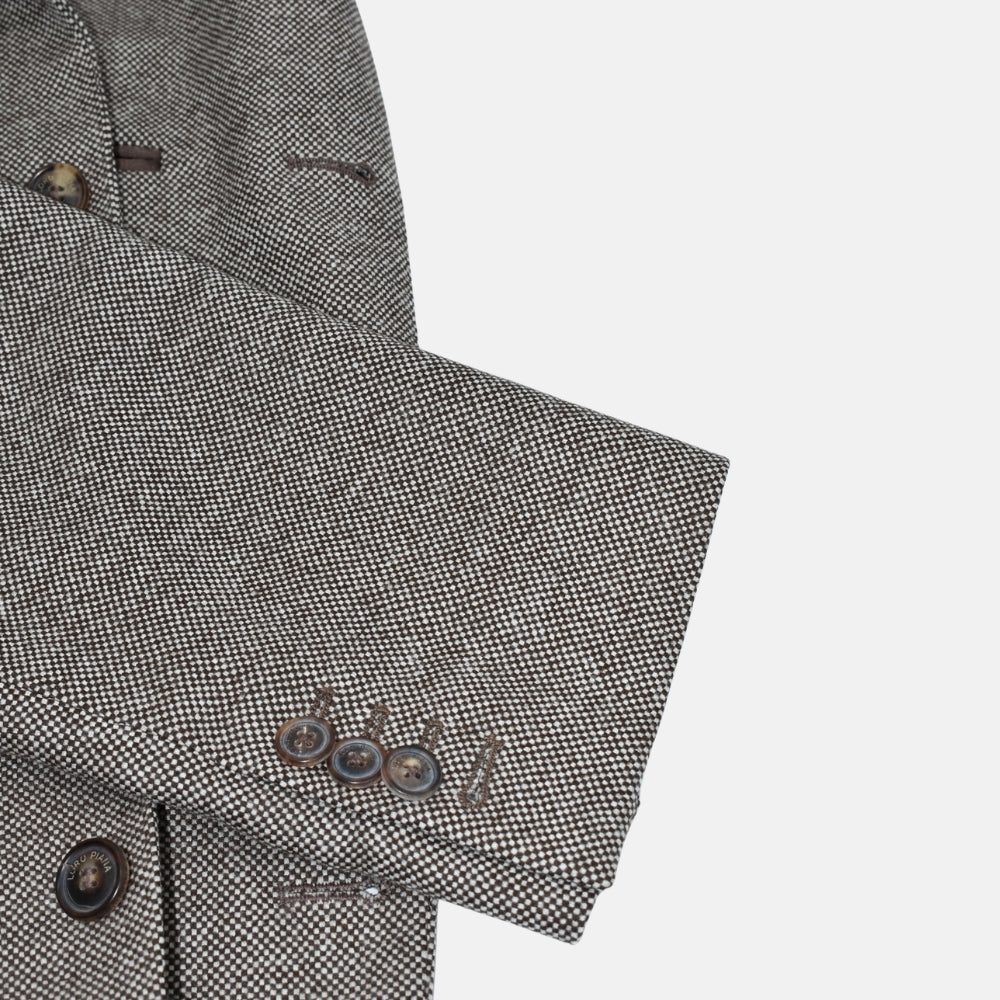 Brown Offwhite Patterned Blazer