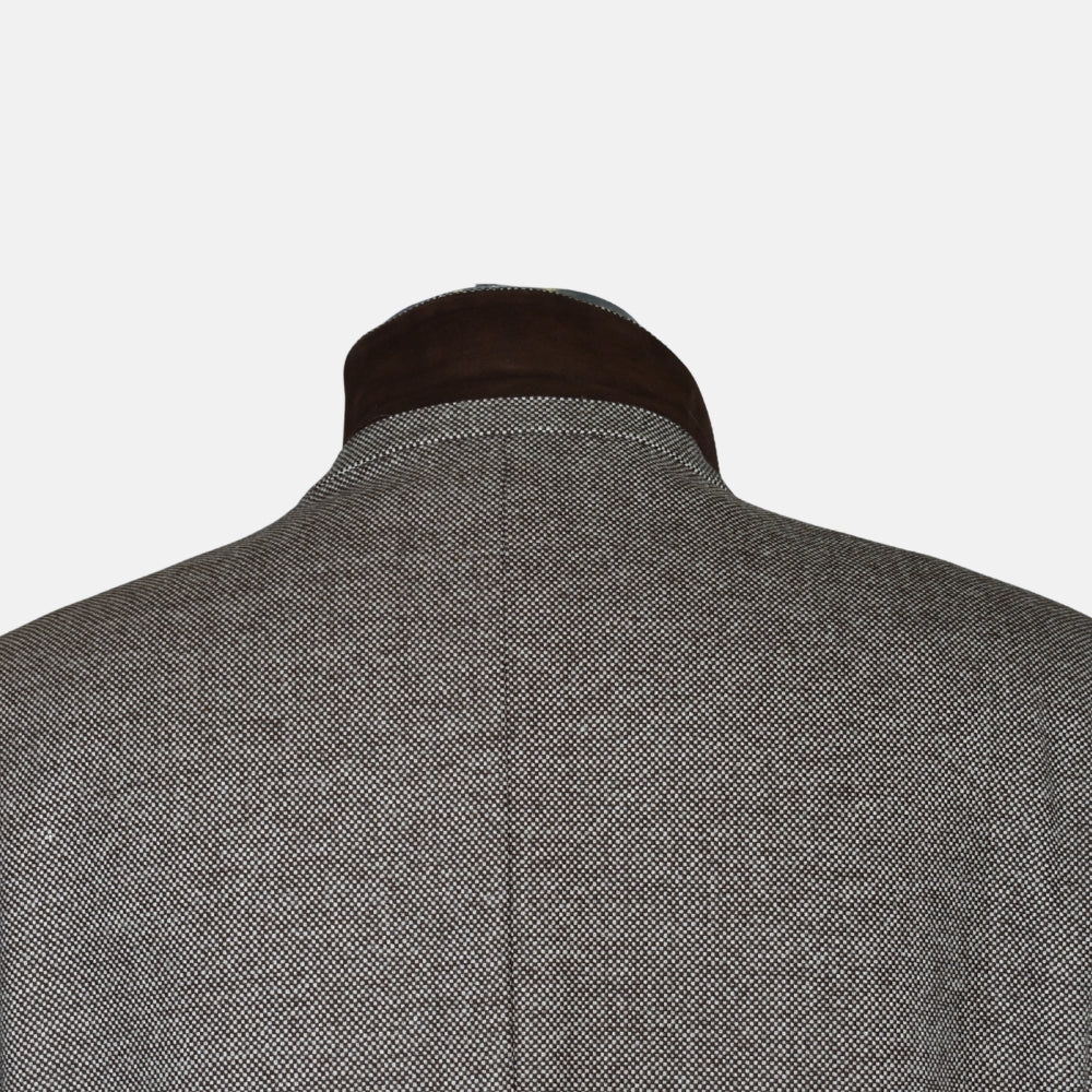 Brown Offwhite Patterned Blazer