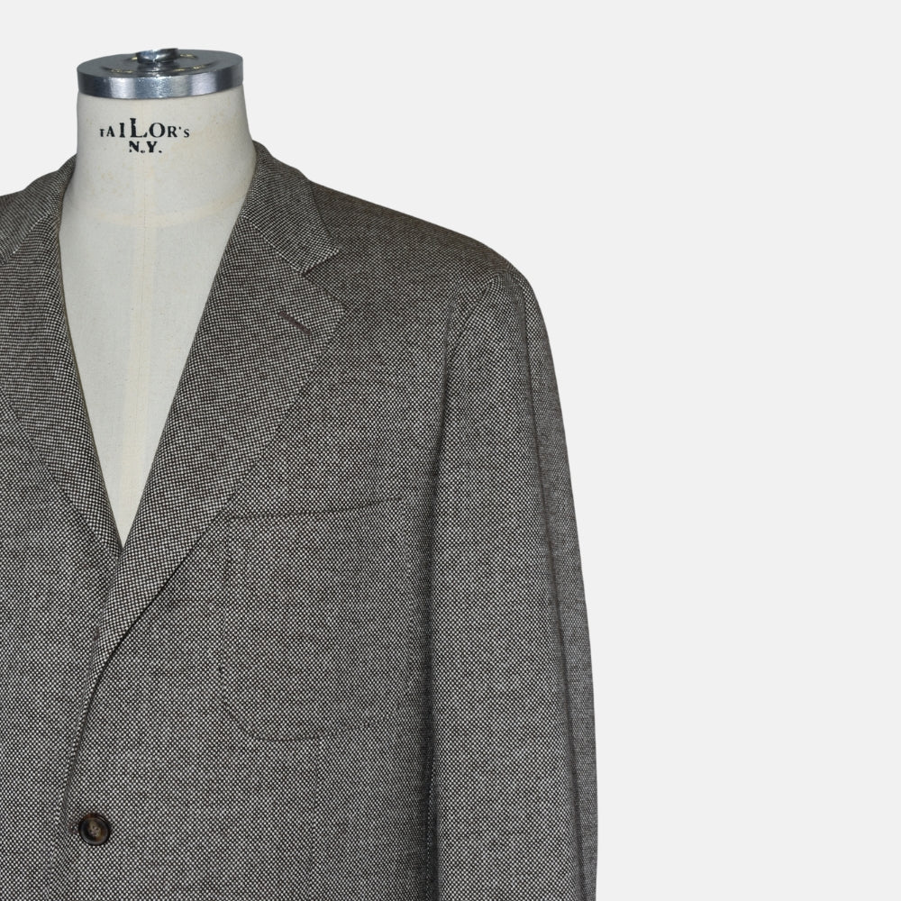 Brown Offwhite Patterned Blazer