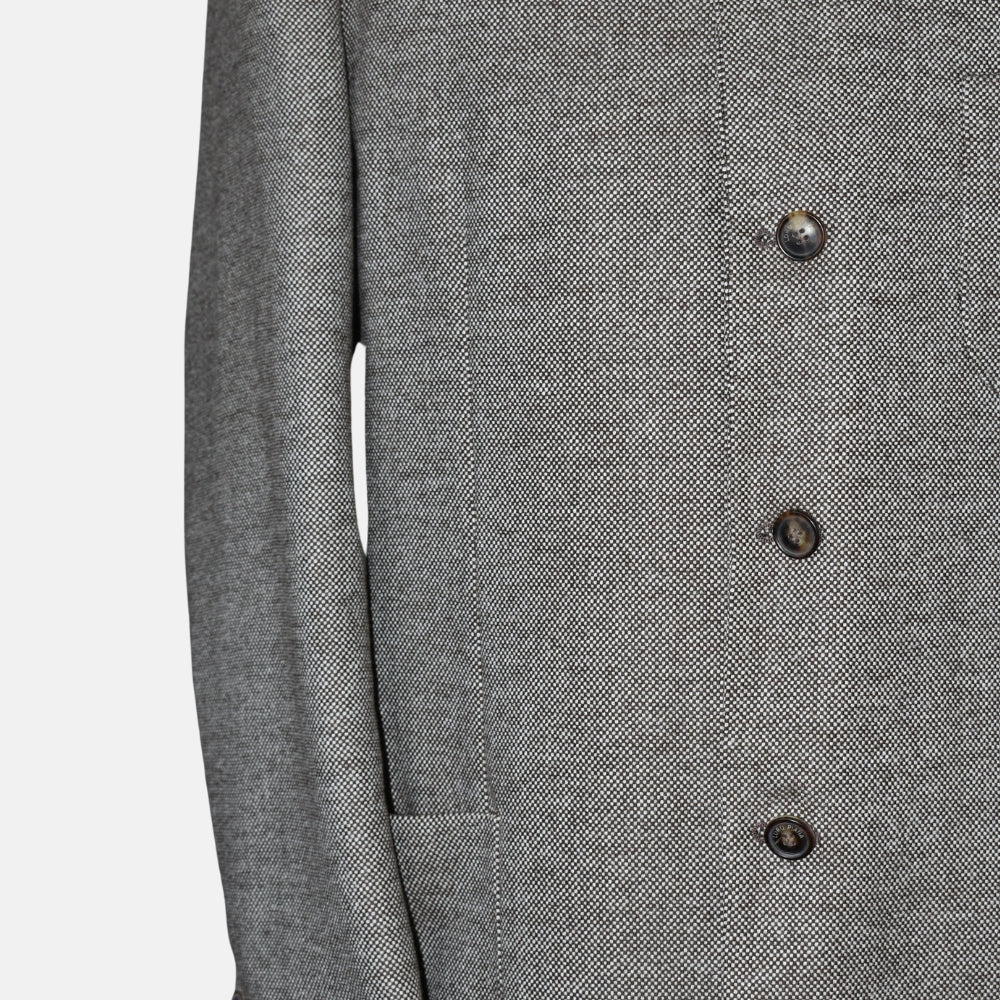 Brown Offwhite Patterned Blazer