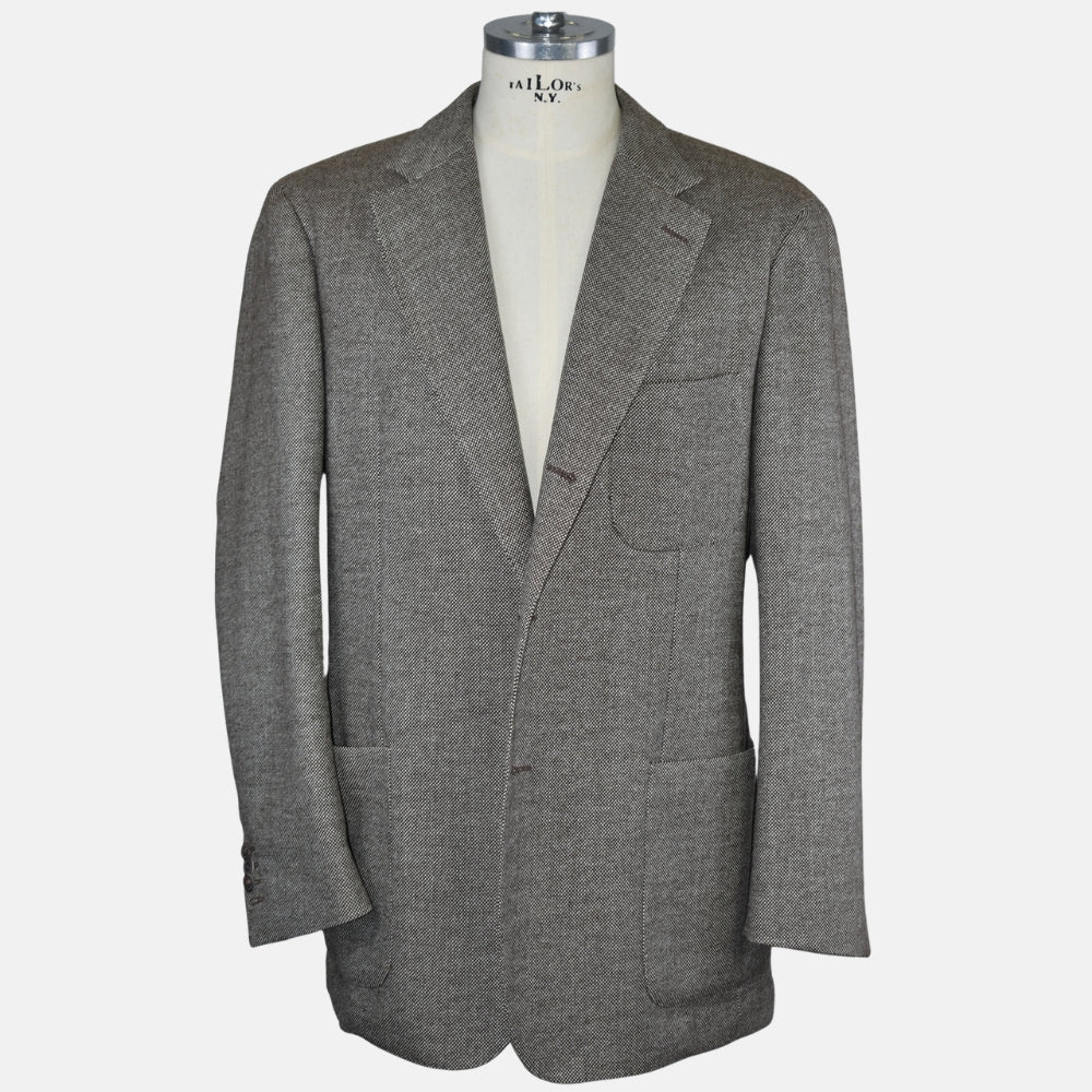 Brown Offwhite Patterned Blazer