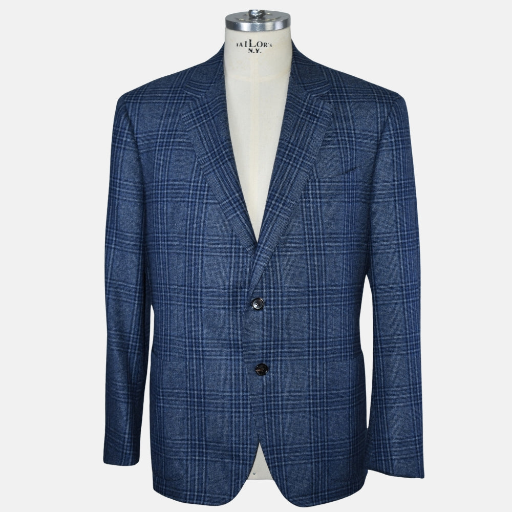 Ing Loro Piana Blue Checked Blazer Cashmere