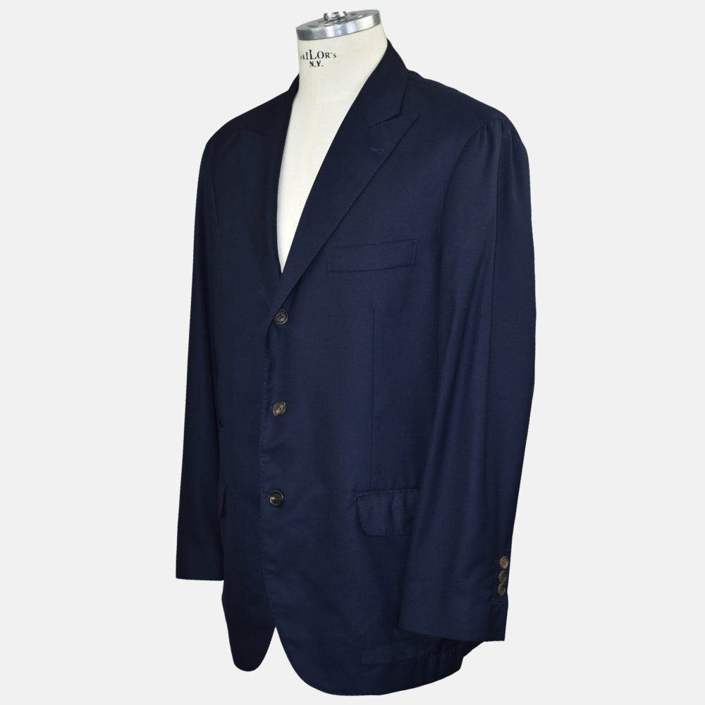 Navy Blue Suit Virgin Wool 52