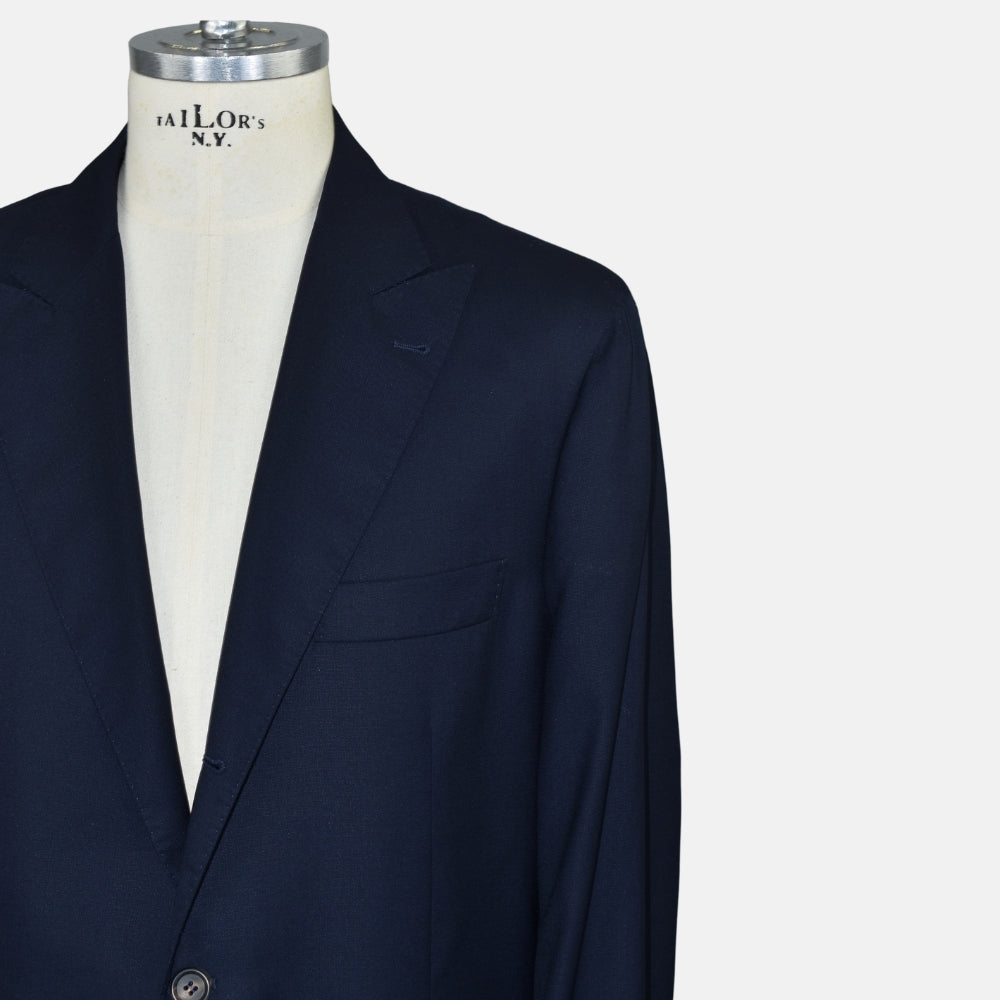 Navy Blue Suit Virgin Wool 52
