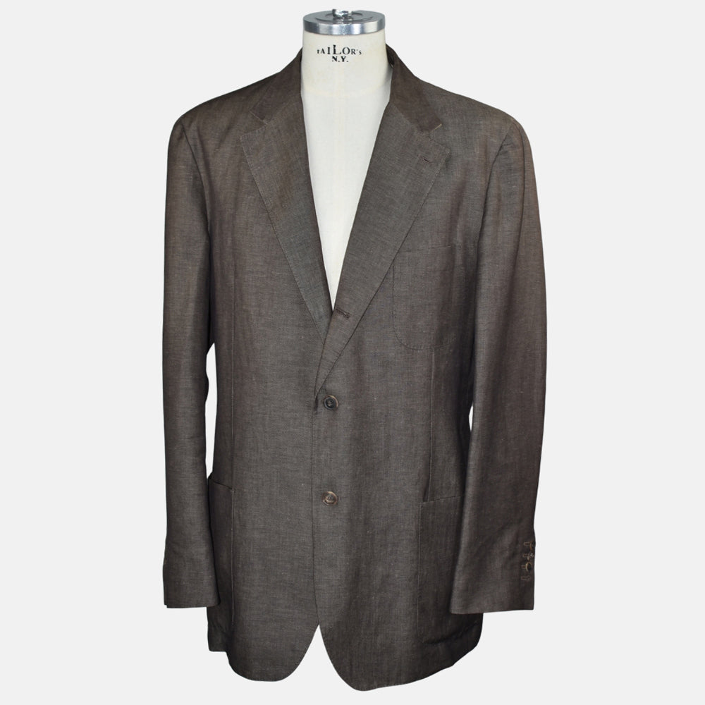 Brown Blazer Linen Cotton