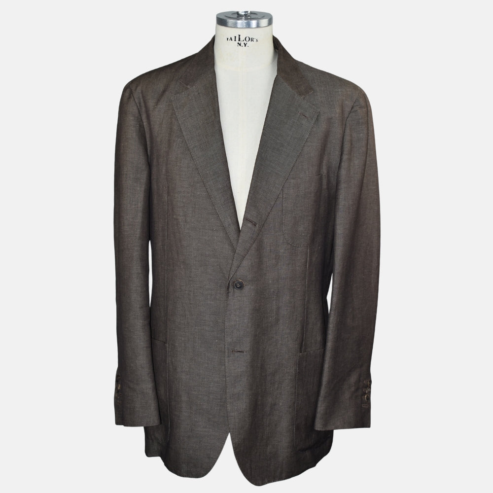 Brown Blazer Linen Cotton