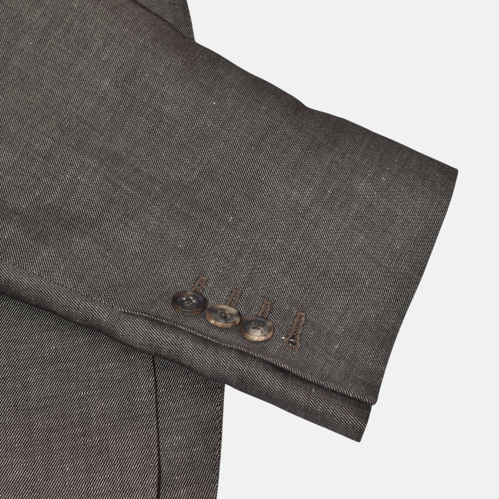 Brown Blazer Linen Cotton