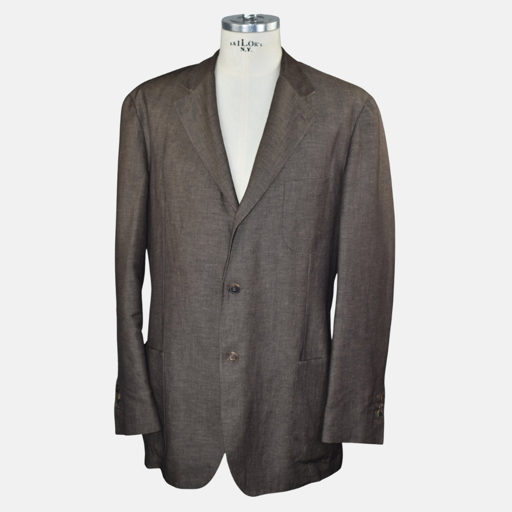 Brown Blazer Linen Cotton
