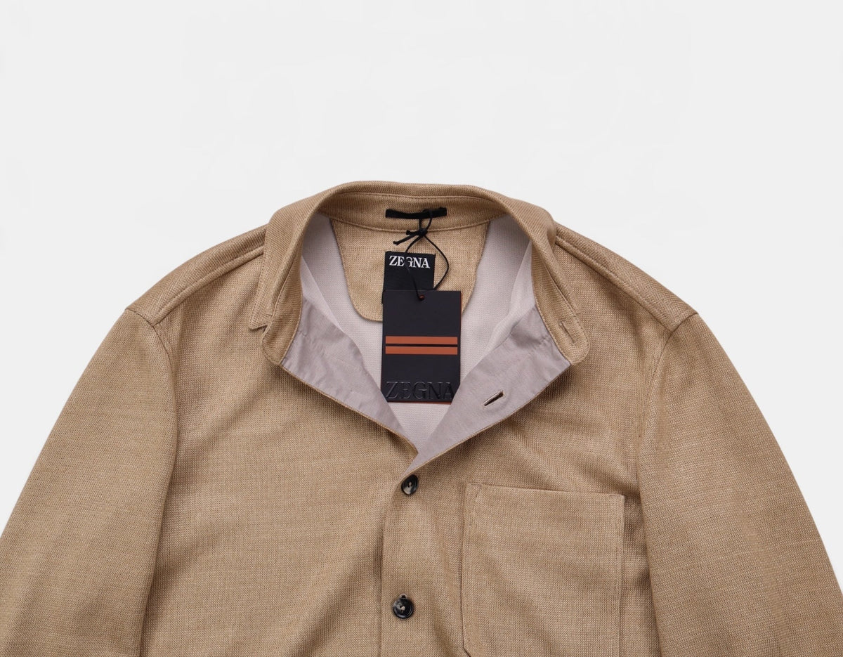Linen Deconstructed Overshirt Jacket