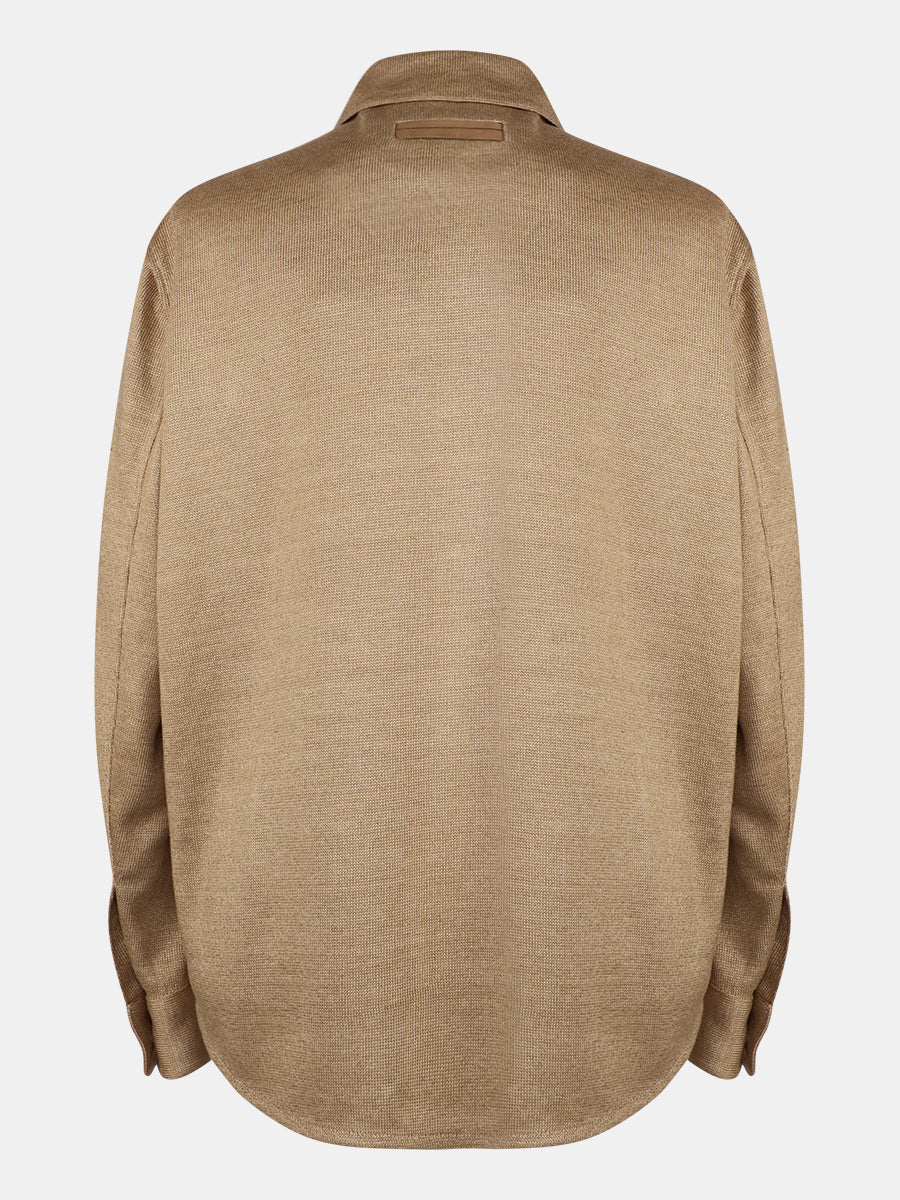 Linen Deconstructed Overshirt Jacket
