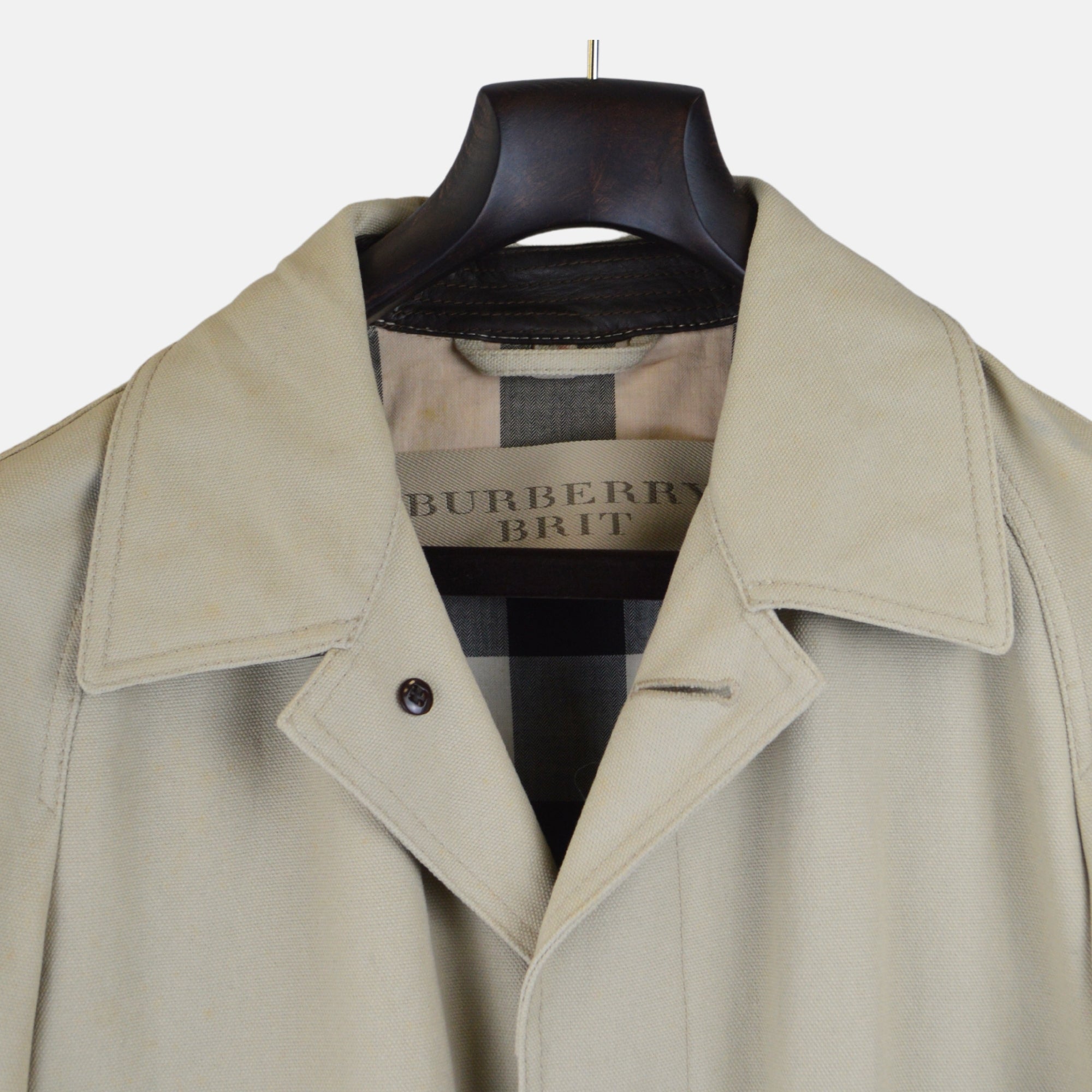 Beige Twill Cotton Coat (M)