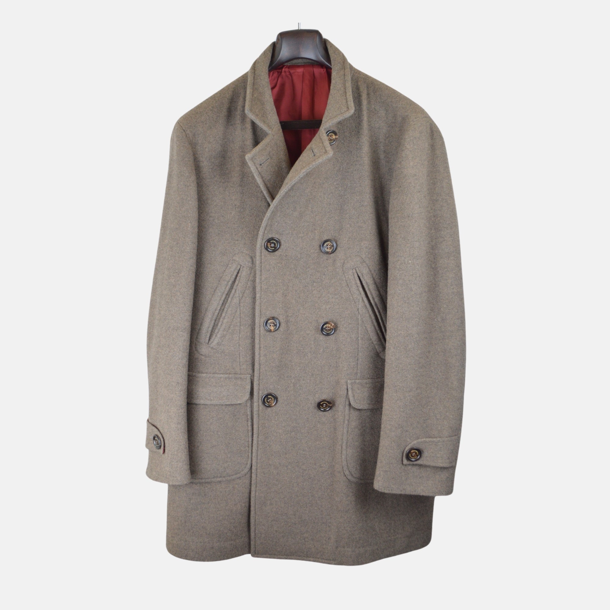 Brown Coat made of Wool Angora/Silk (EU 54)