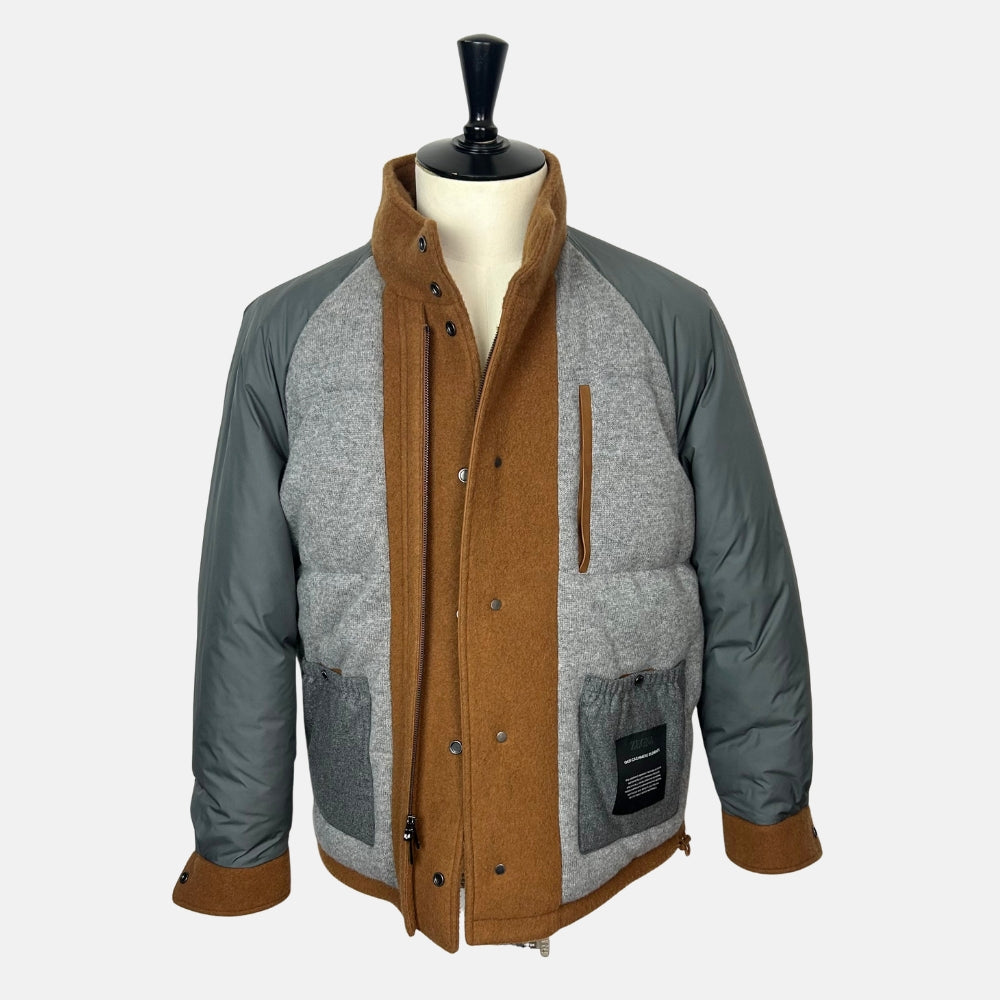 Brown Down Jacket made of Cashmere (EU 48)