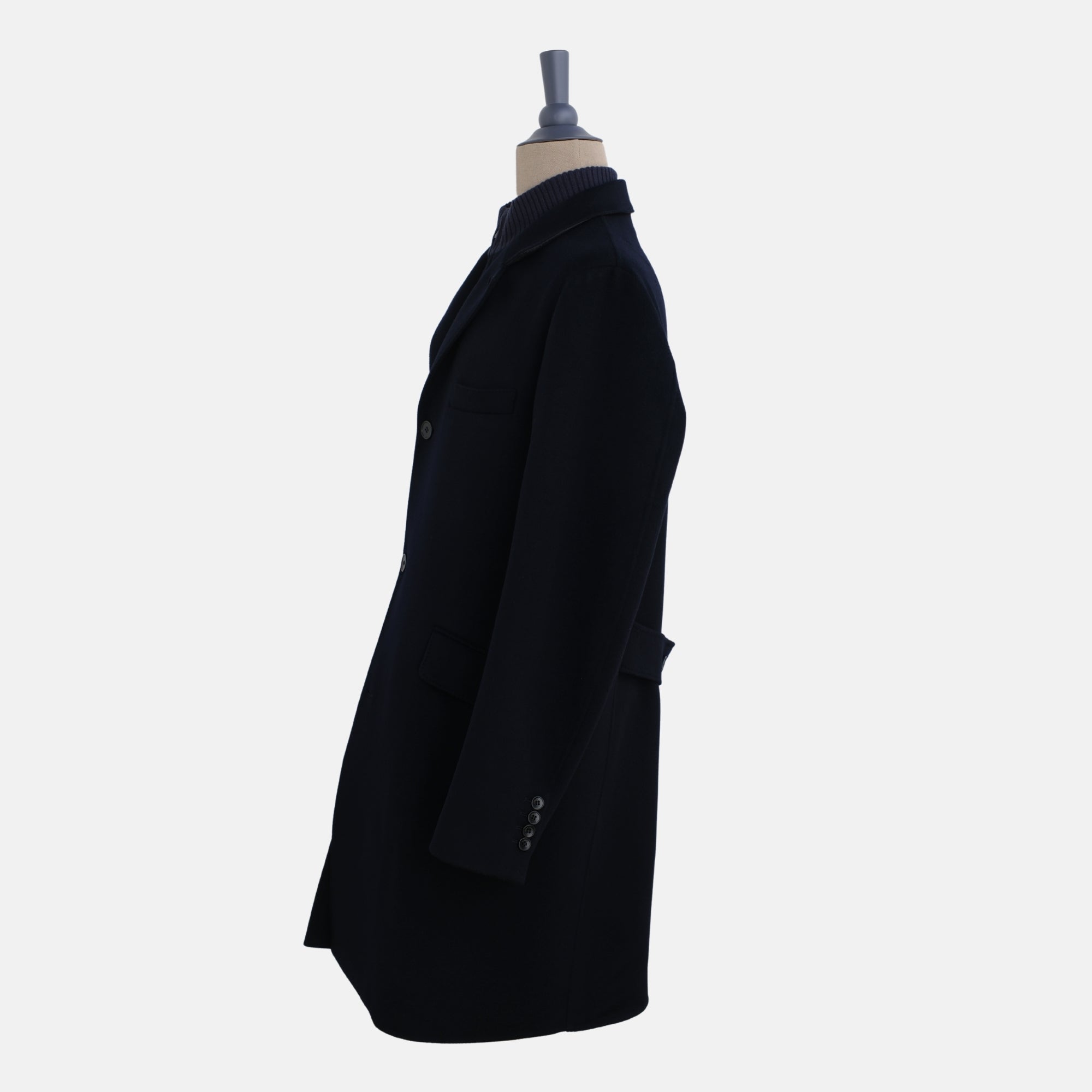 Dark Blue Coat made of Baby Cashmere (M, XL)
