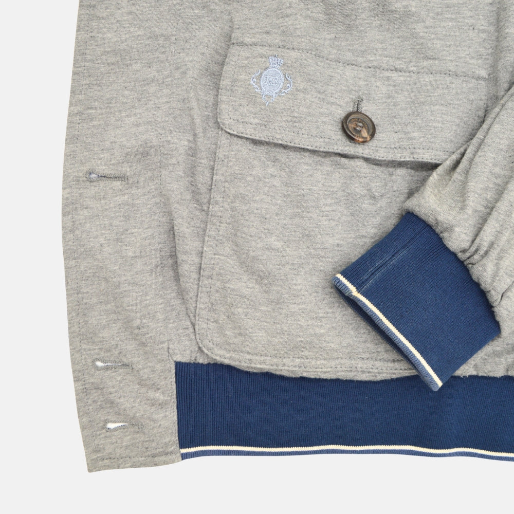 Blue/Grey Reversible Blouson made of Cotton/Polyamide (EU 46)