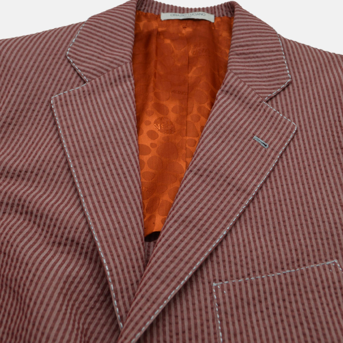 Bordeaux Striped Seersucker Suit made of Cotton (EU 54)