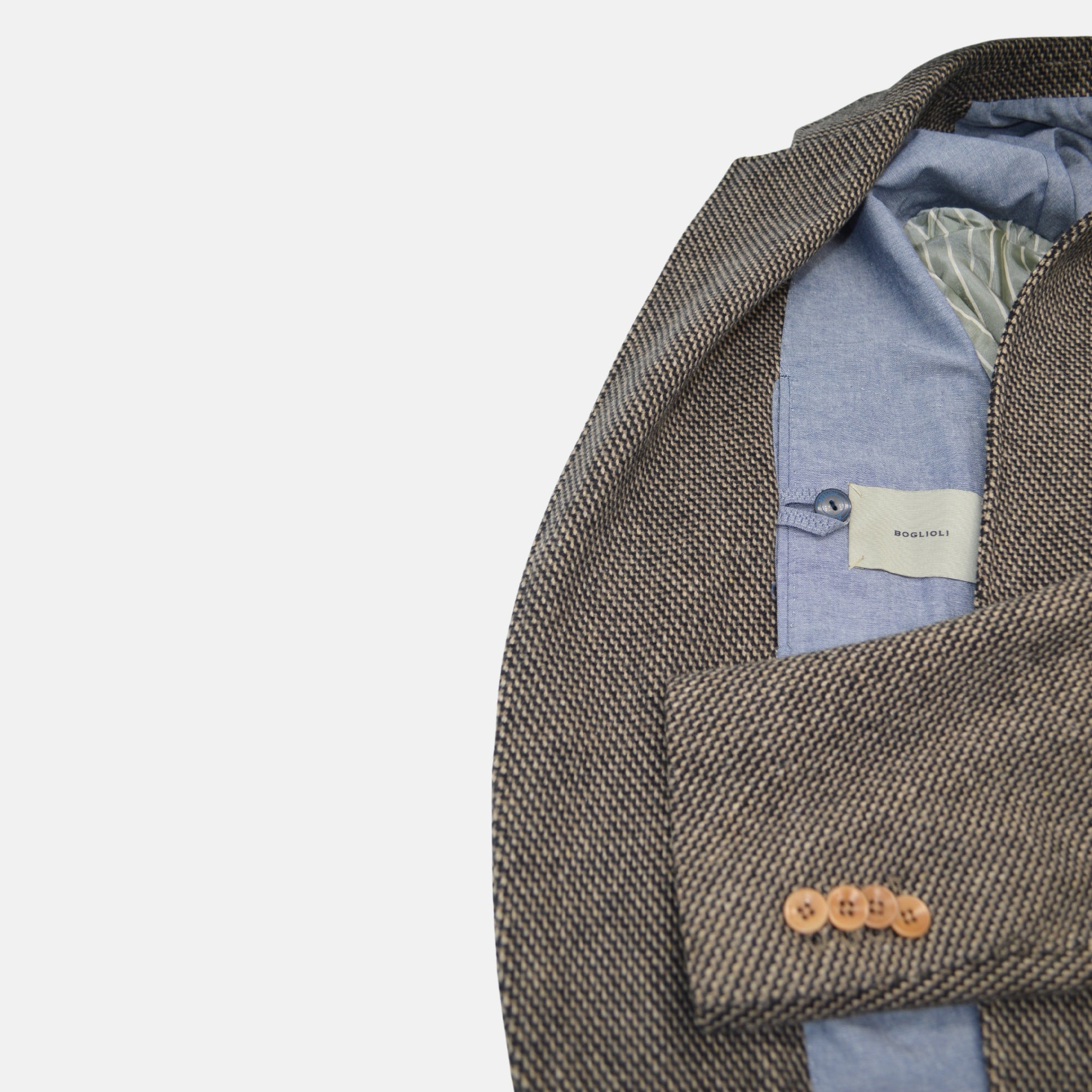 Beige/Black Geometric Blazer made of Cotton/Wool (EU 48)