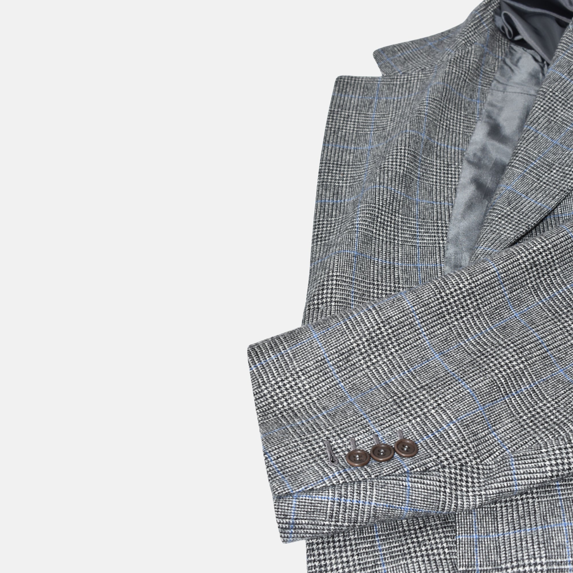 Multicoloured Checkered 3 Pcs. Suit made of Wool (EU 52L)
