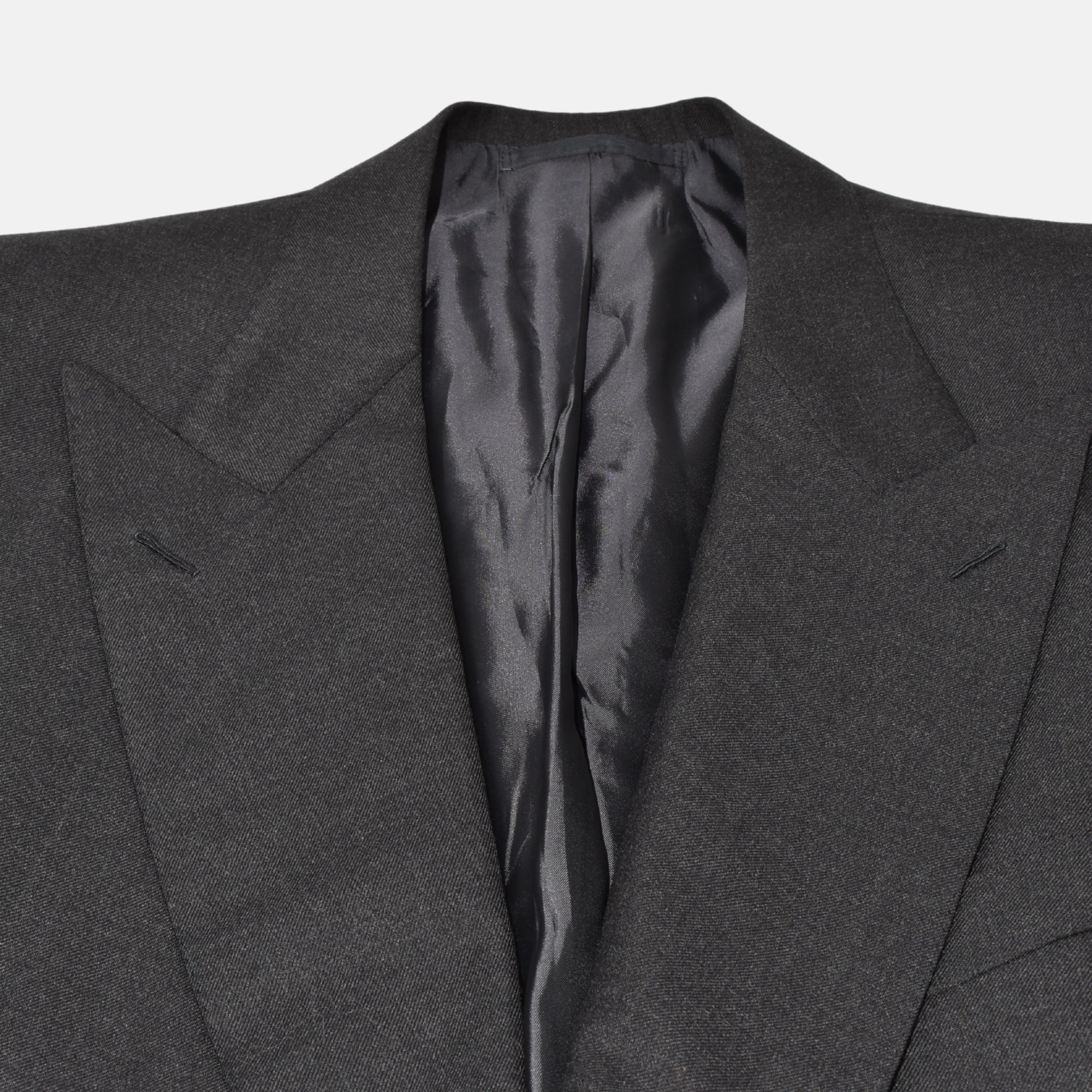 Charcoal Double Breasted Suit made of Wool (EU 52L)