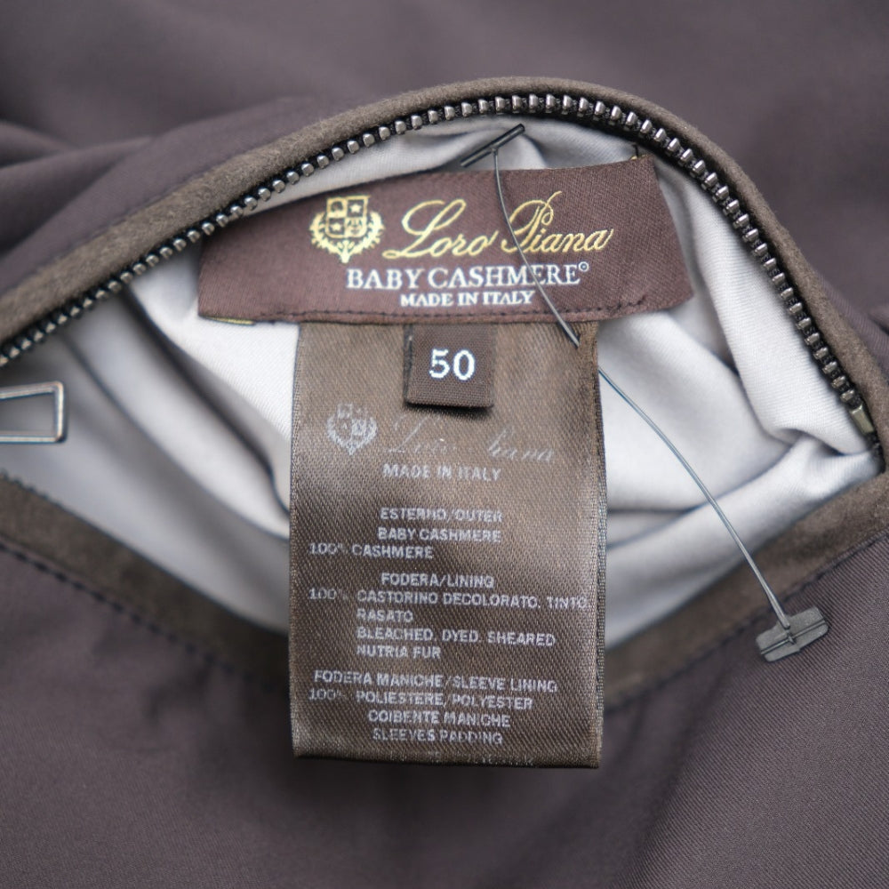 Dark Grey Castarino Lined Jacket with Cashmere Sleeves (EU 50)