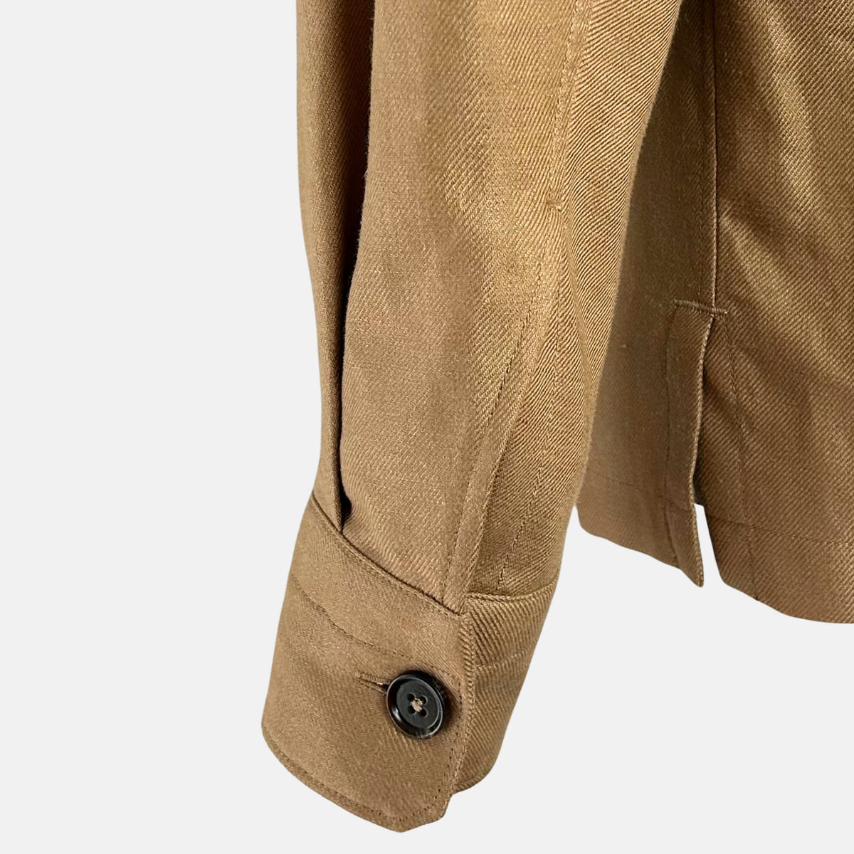 Hemdjacke Camel aus Leinen (L)