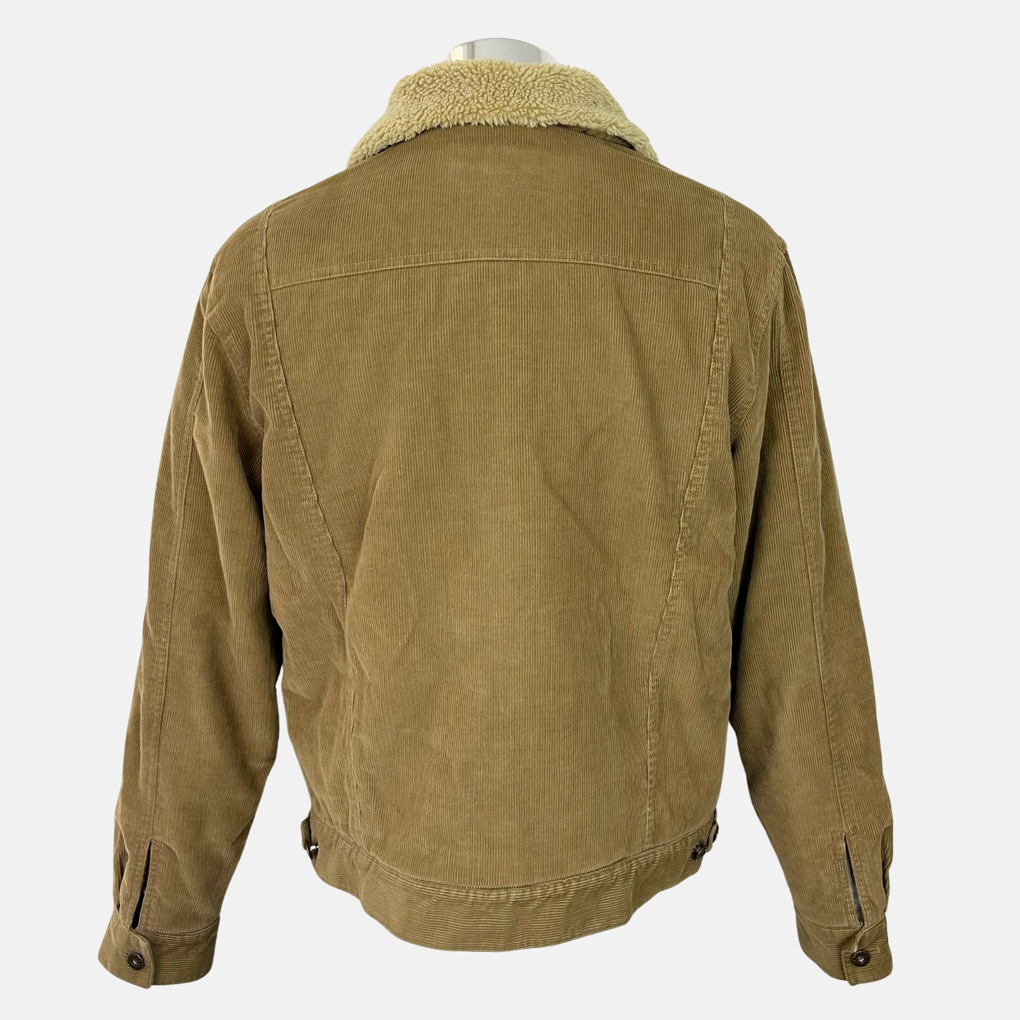 Beige Corduroy Trucker Jacket made of Cotton (M)
