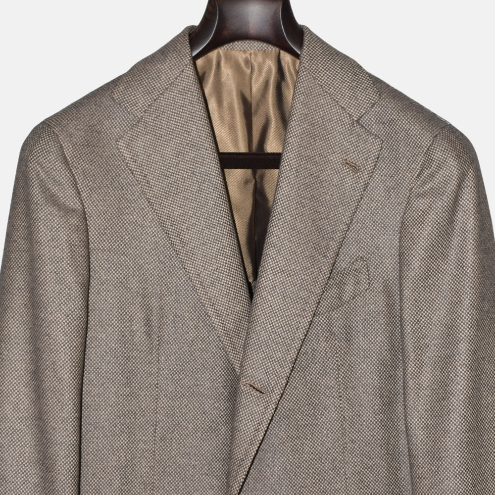 Beige Patterned Cashmere/Silk Blazer (EU 46)
