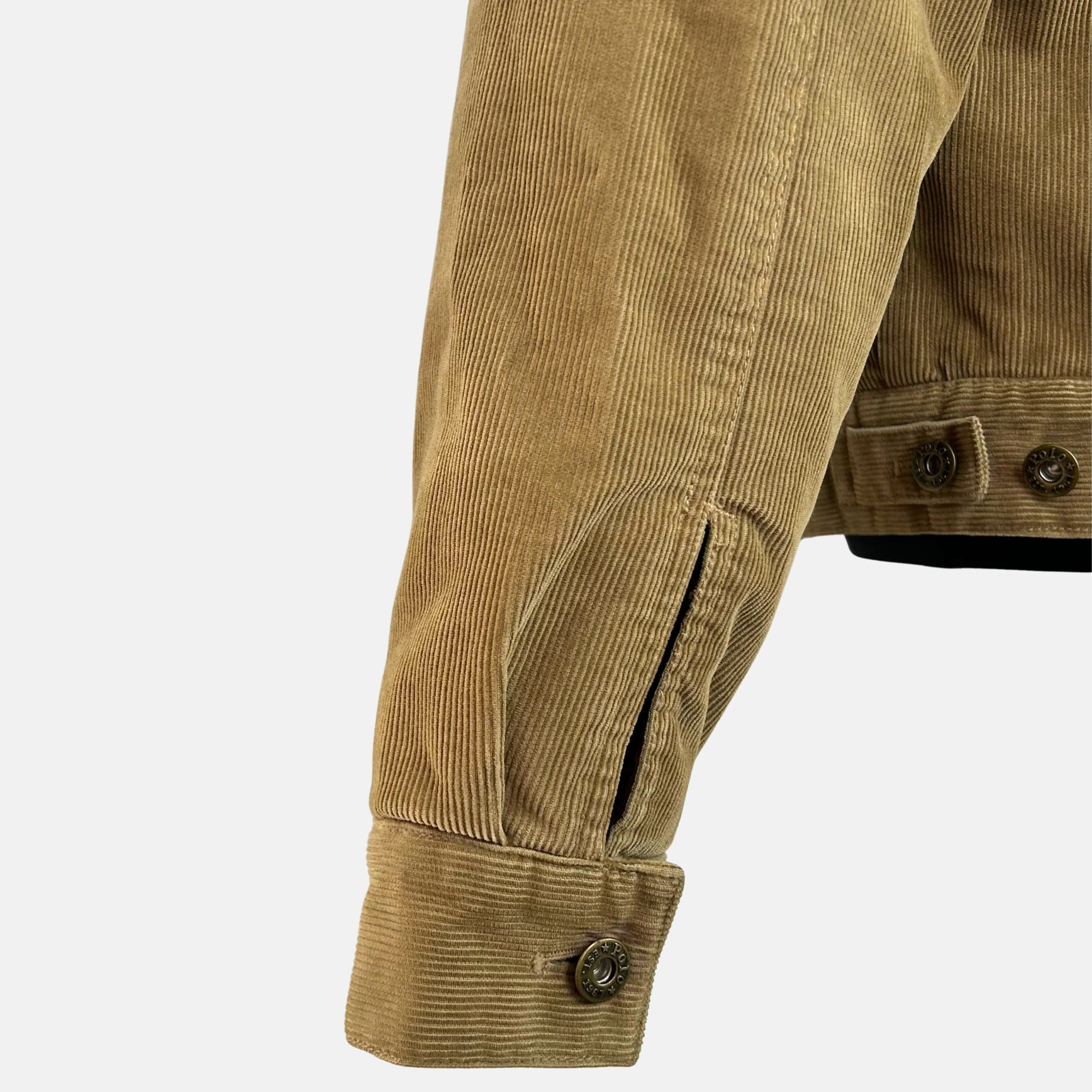 Beige Corduroy Trucker Jacket made of Cotton (M)