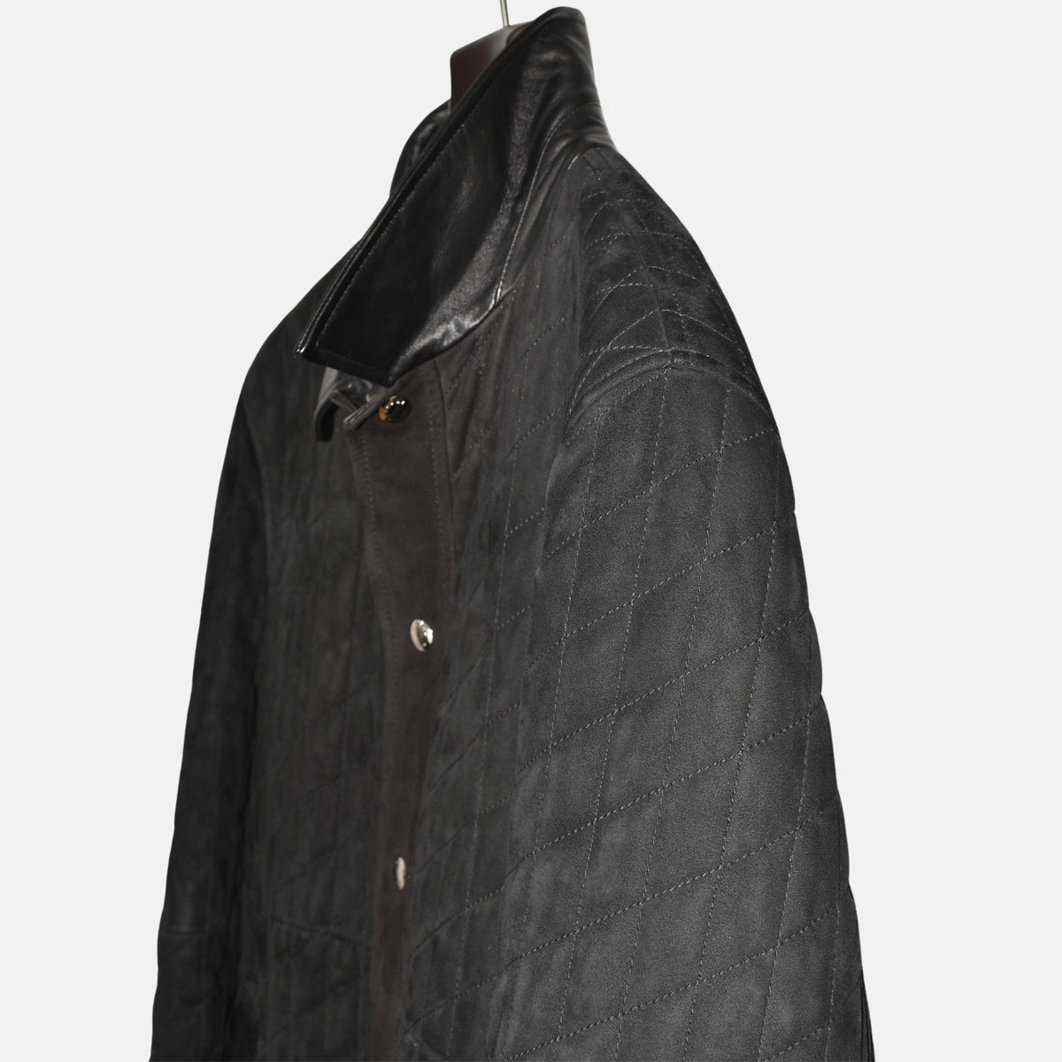 Black Suede Quilted Jacket (EU 52)