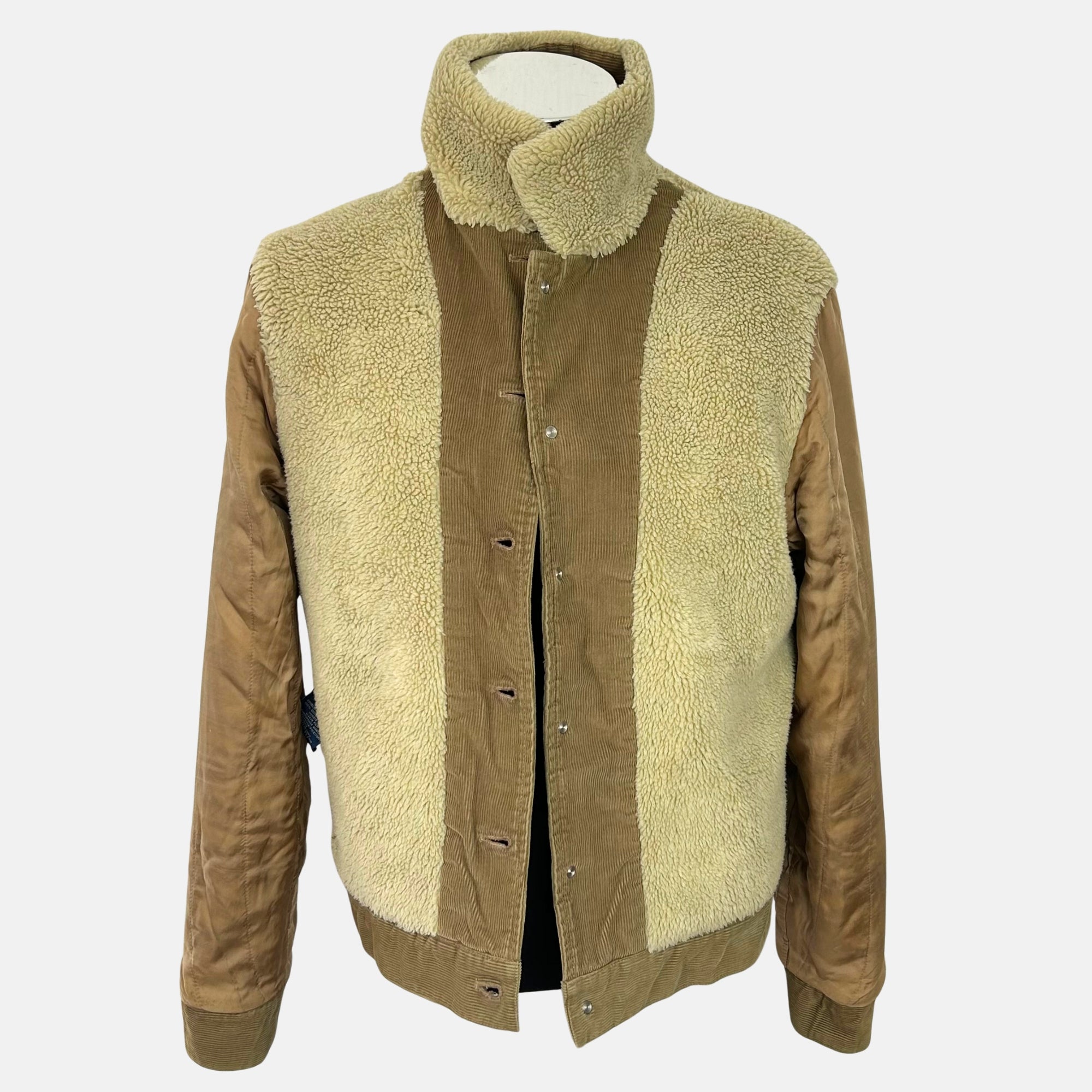Beige Corduroy Trucker Jacket made of Cotton (M)