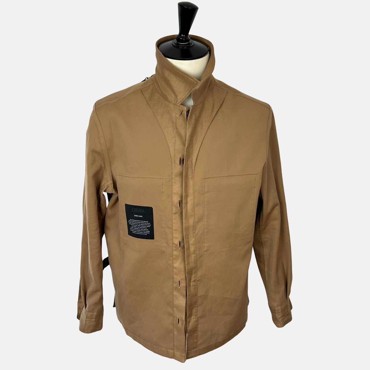 Hemdjacke Camel aus Leinen (L)