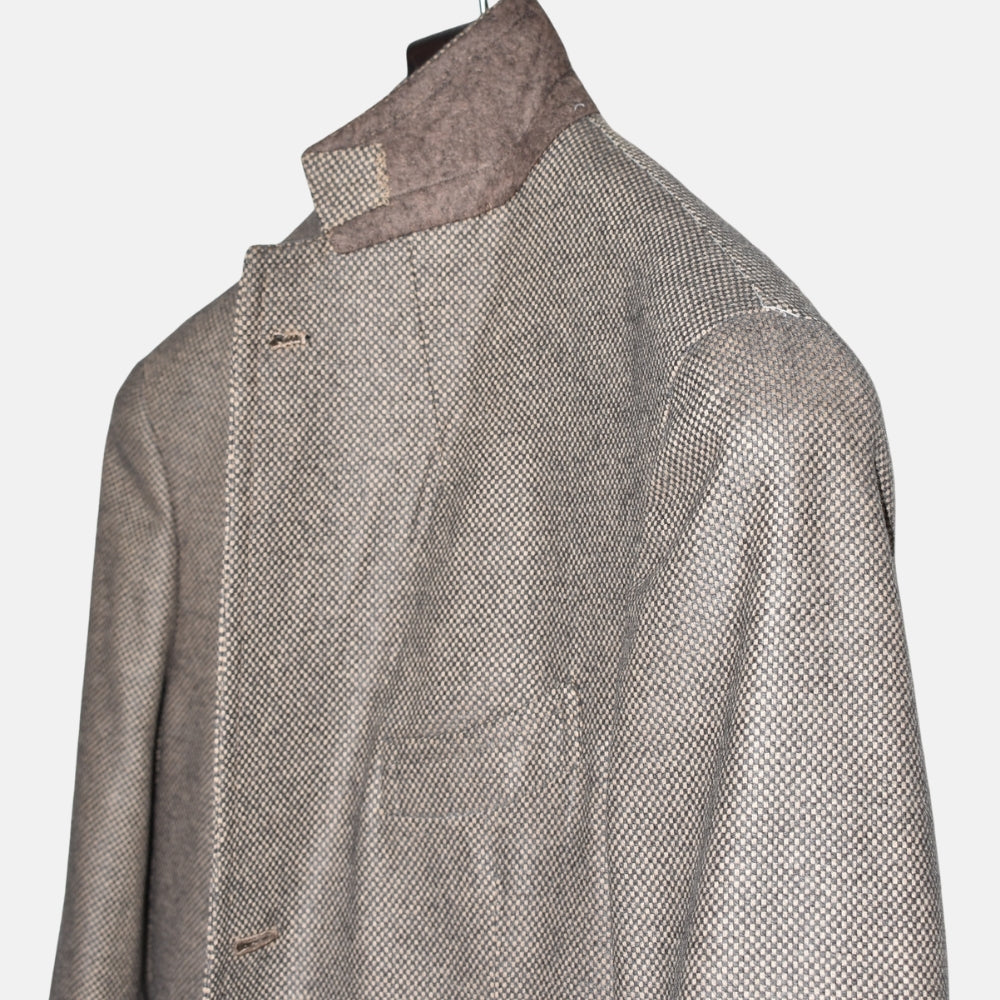 Beige Patterned Cashmere/Silk Blazer (EU 46)
