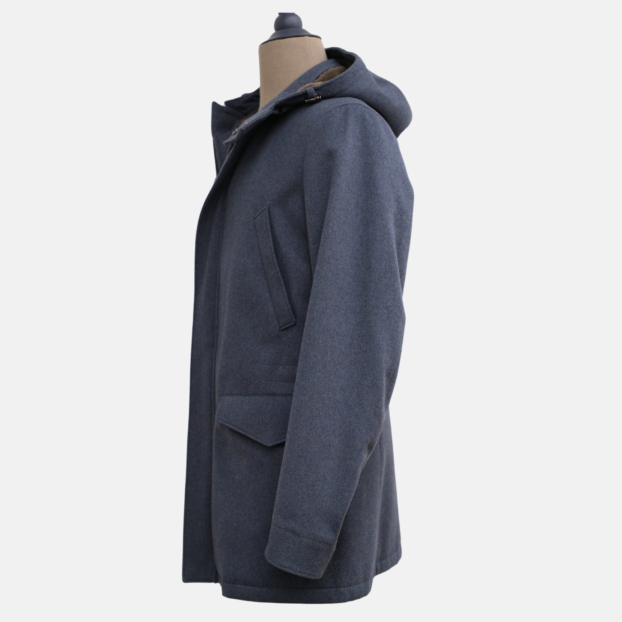 Blue Beaver Lined Coat made of Vicuna/Cashmere (M)