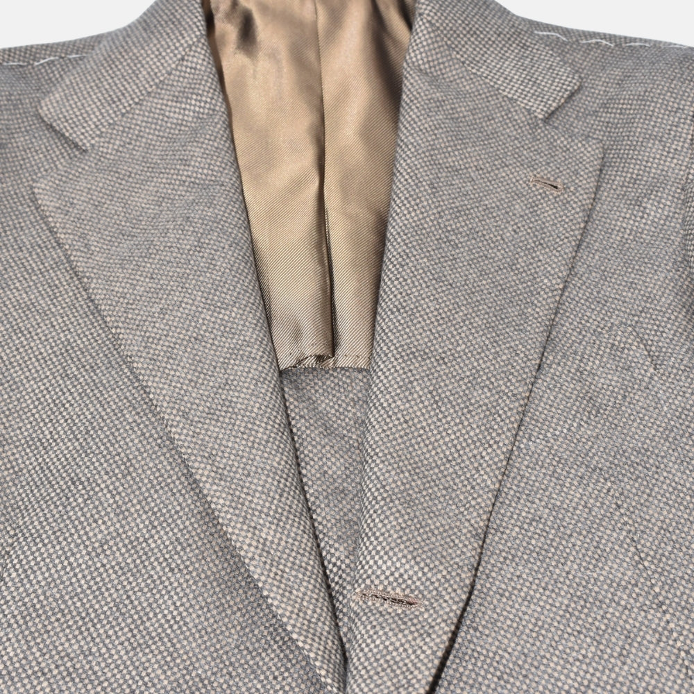 Beige Patterned Cashmere/Silk Blazer (EU 46)