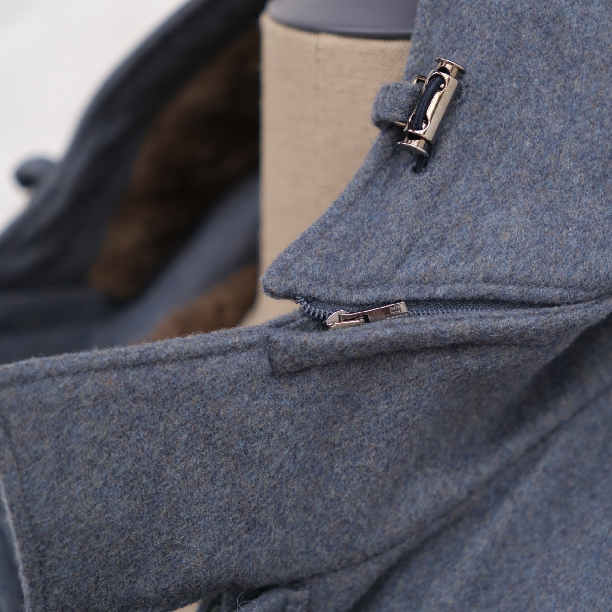 Blue Beaver Lined Coat made of Vicuna/Cashmere (M)