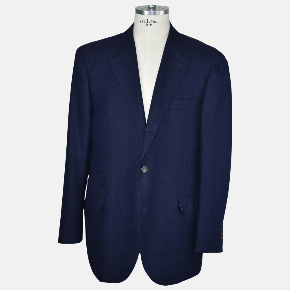 Navy Cashmere Silk Blazer