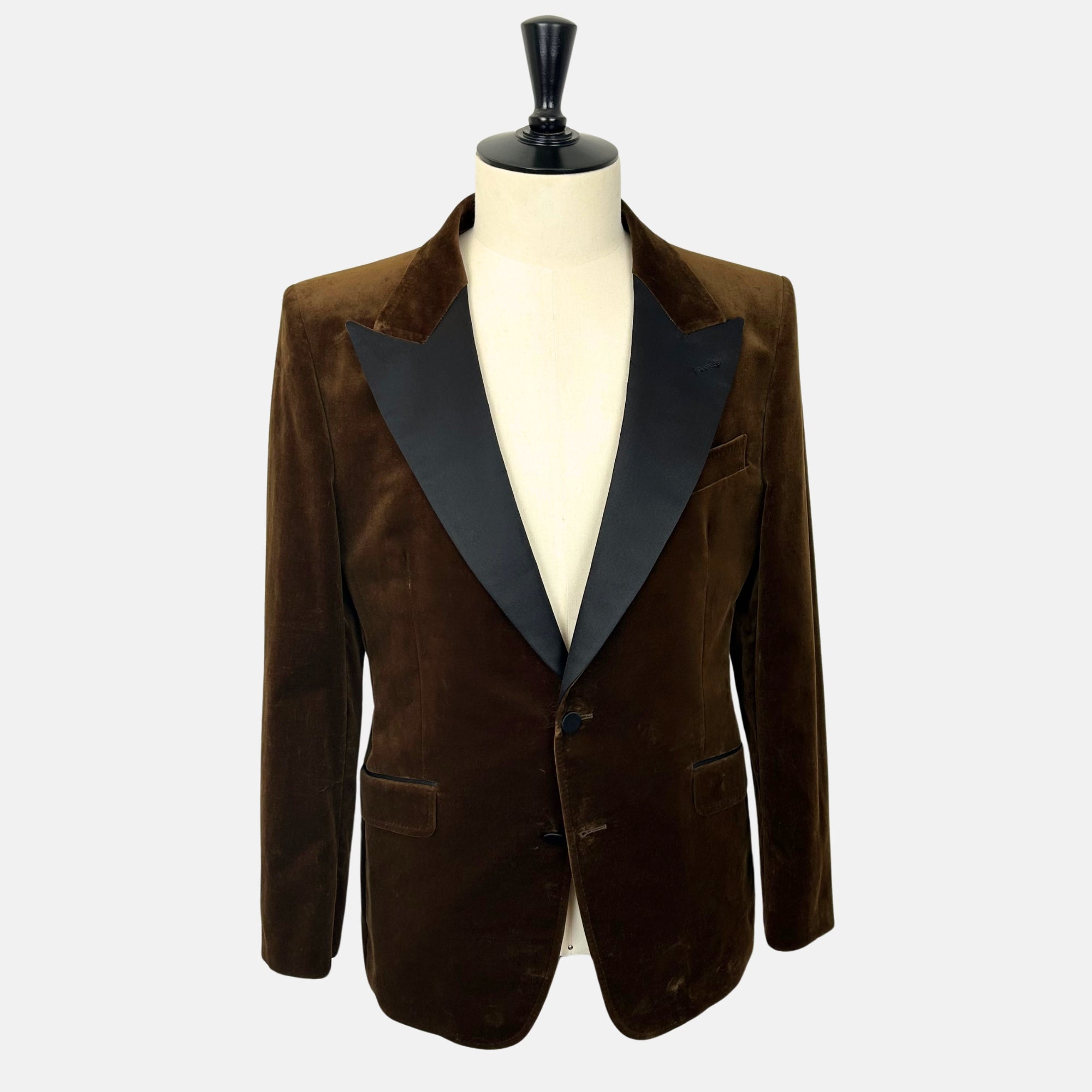 Mocha Velvet Blazer made of Cotton (EU 48)