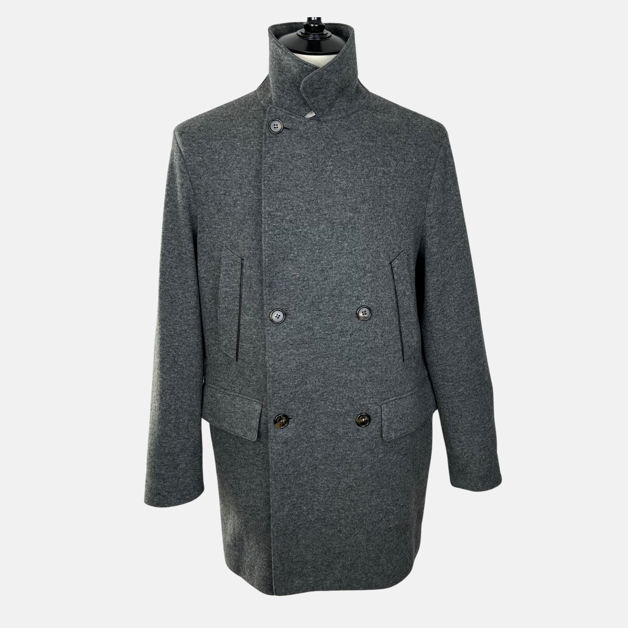 Grey Melange Cashmere Coat (M)