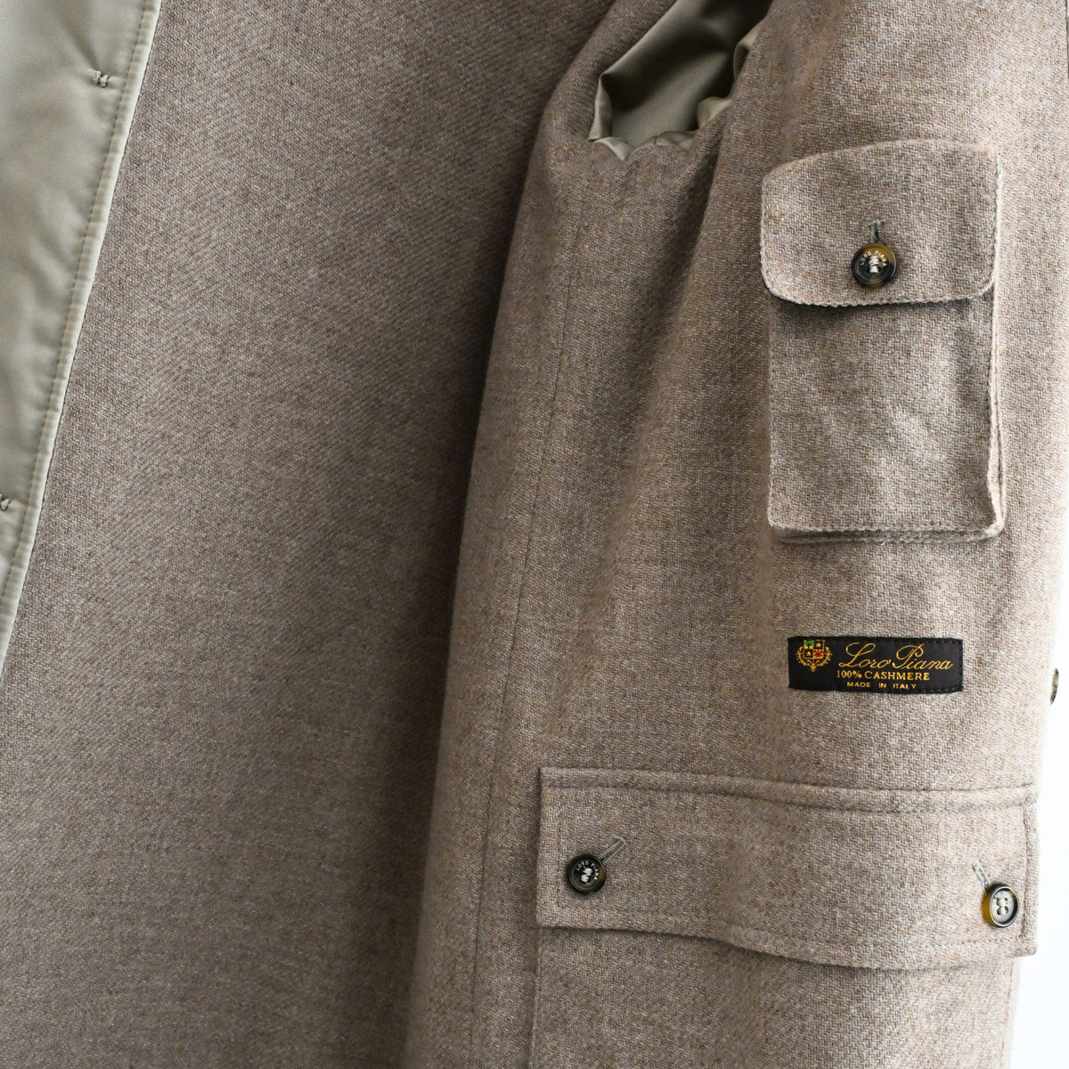 Marineblauer Vicuña-Icer-Mantel (L)
