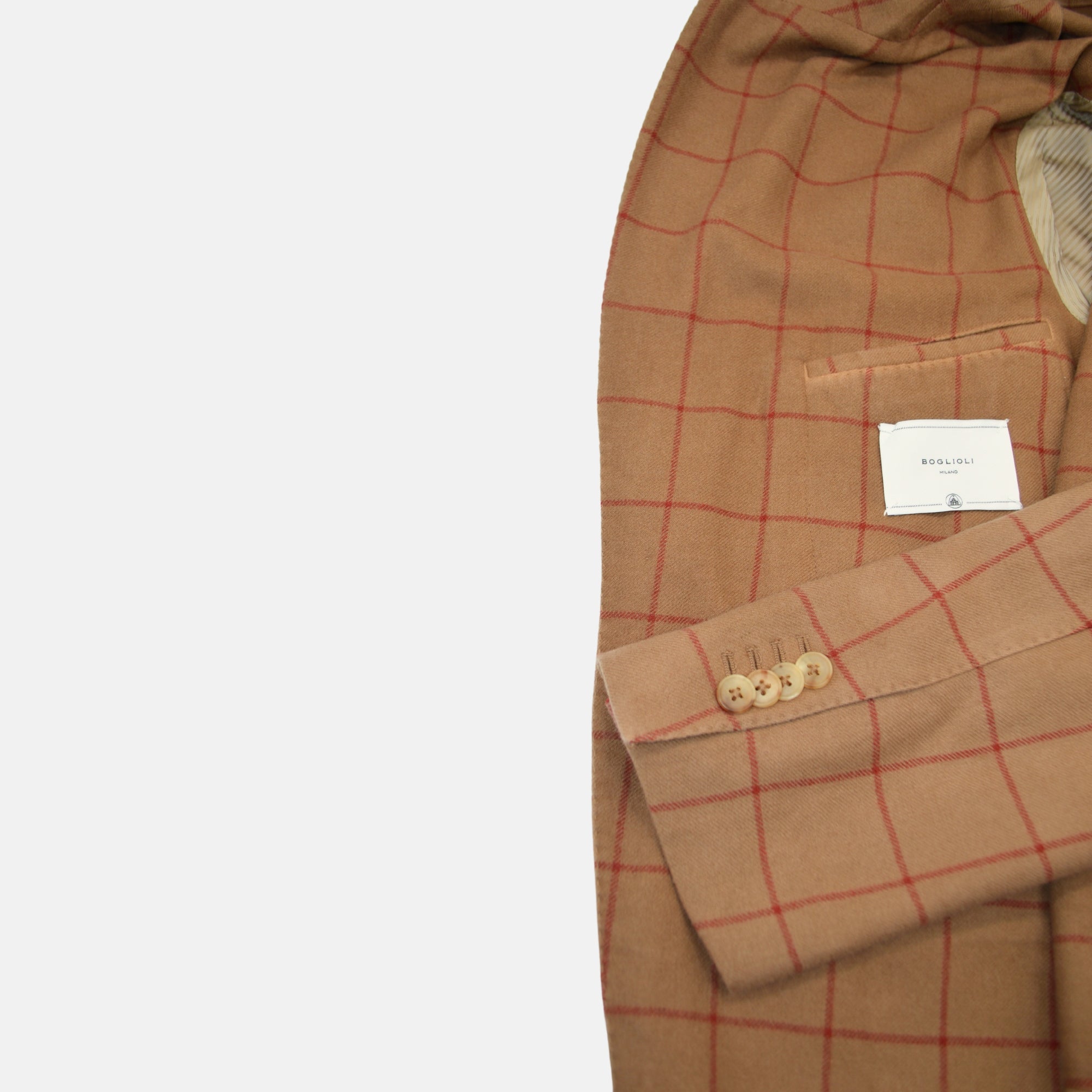 Brown/Red Checked Suit made of Wool/Cashmere (EU 48)