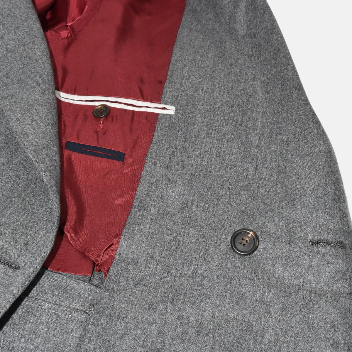 Gray Double-Breasted Blazer Wool/Cashmere/Silk (EU 50)