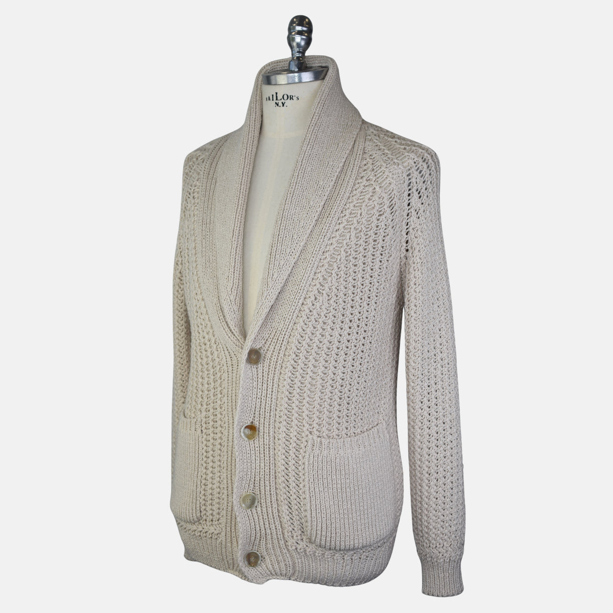 Ecru Cardigan made of Cotton/Wool (EU 50, EU 52)