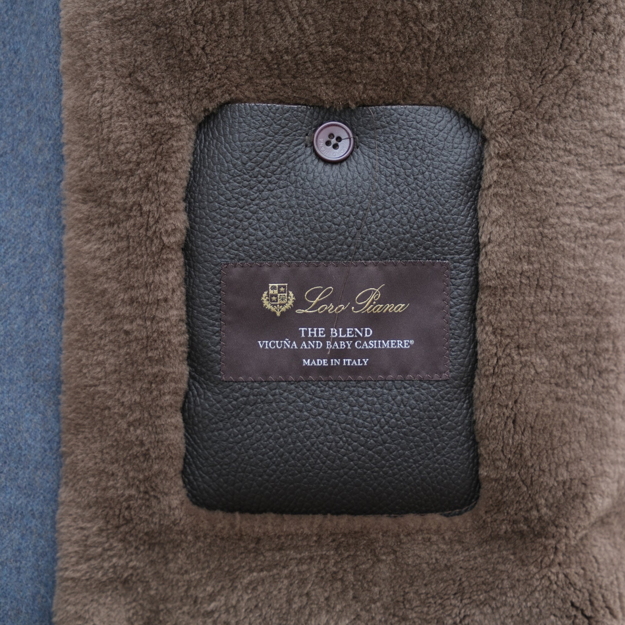 Blue Beaver Lined Coat made of Vicuna/Cashmere (M)