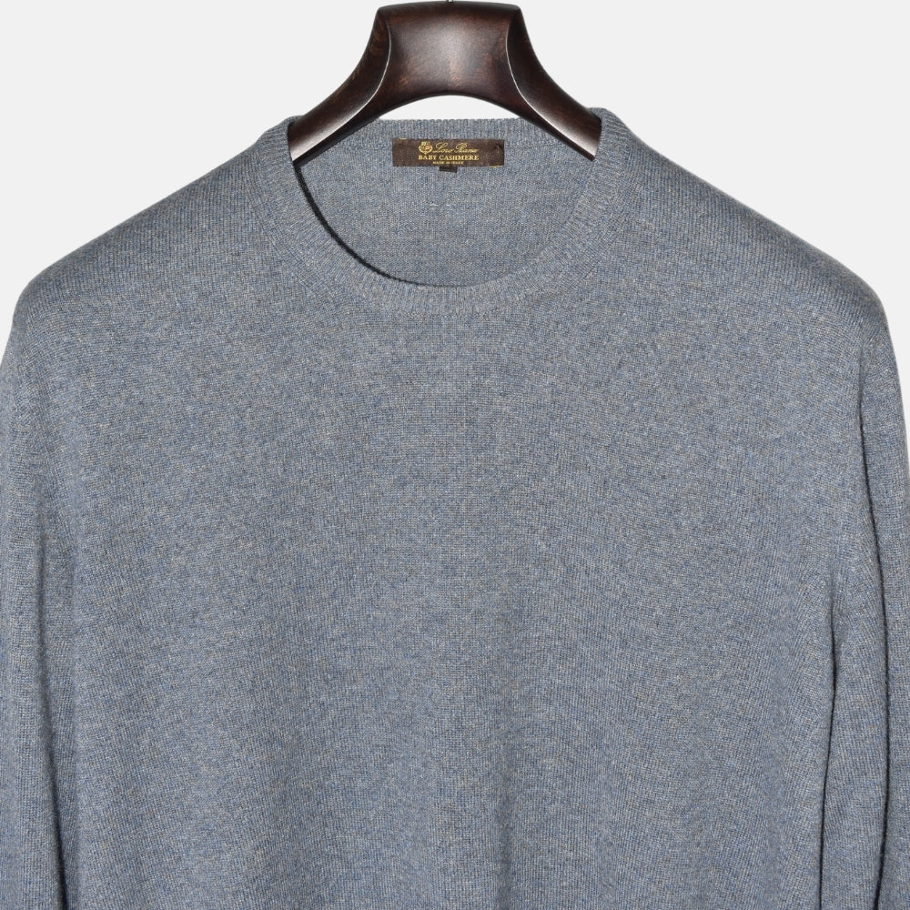 Blue Melange Baby Cashmere Sweater (EU 50)
