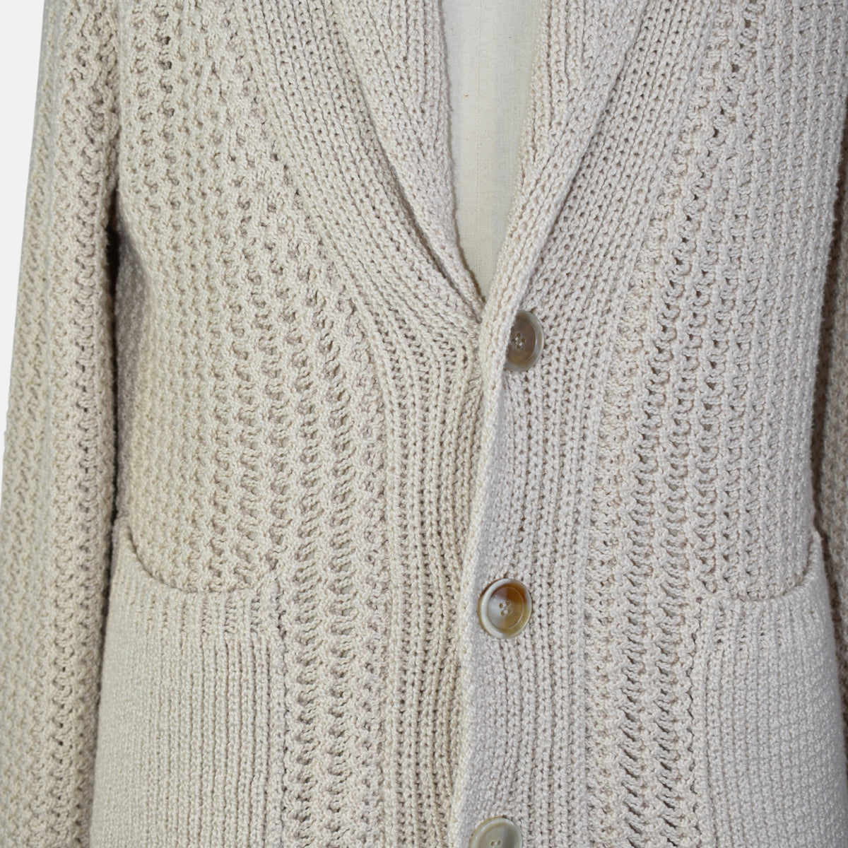 Ecru Cardigan made of Cotton/Wool (EU 50, EU 52)